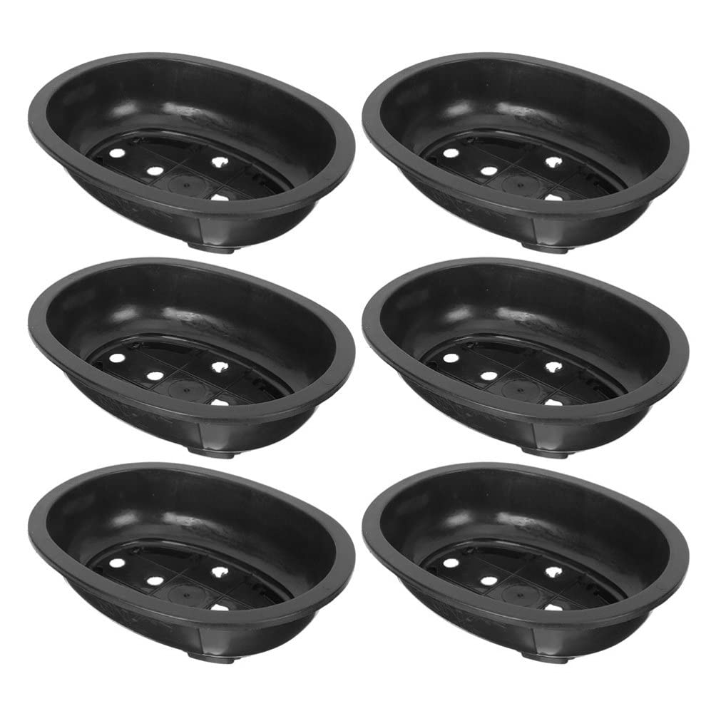 ERINGOGO 6 PCS Bonsai Training Pots - 15 Inch Large Plastic Deep Flower Planters with Drainage Holes for Bonsai Trees, Plants, Succulents | Perfect for Indoor Gardening, Balcony Decor, Nursery & Outdoor Landscaping