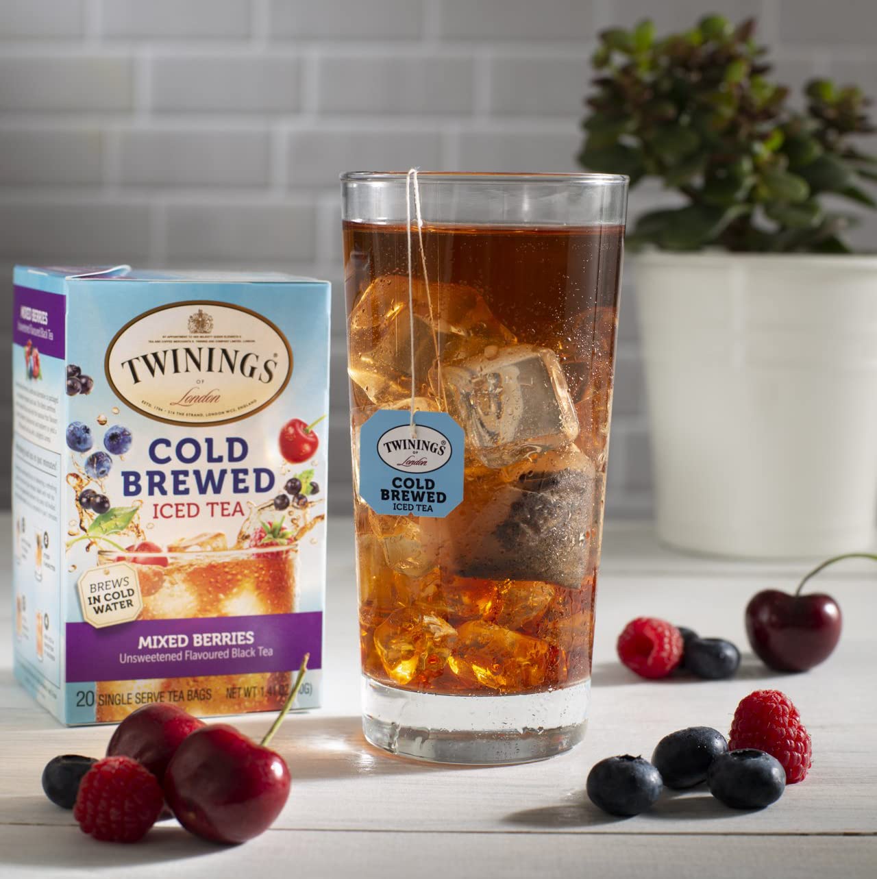 Twinings Cold Brew Iced Tea Bags Variety Pack - 40 Count with Sugar Packets | Refreshing Summer Drink for Picnics, Office & Home Relaxation