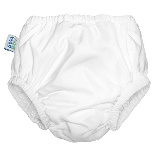 My Swim Baby Reusable Swim Diaper XL White for Pool & Beach