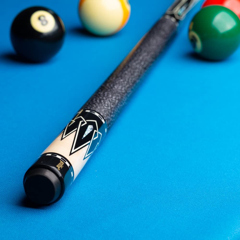 Premium Griffin GR26 Pool Cue - Professional Hard Rock Maple Billiard Stick with Black & White Inlaid Points - 18oz Weight for Perfect Balance - Ideal for Tournament Play & Home Game Rooms