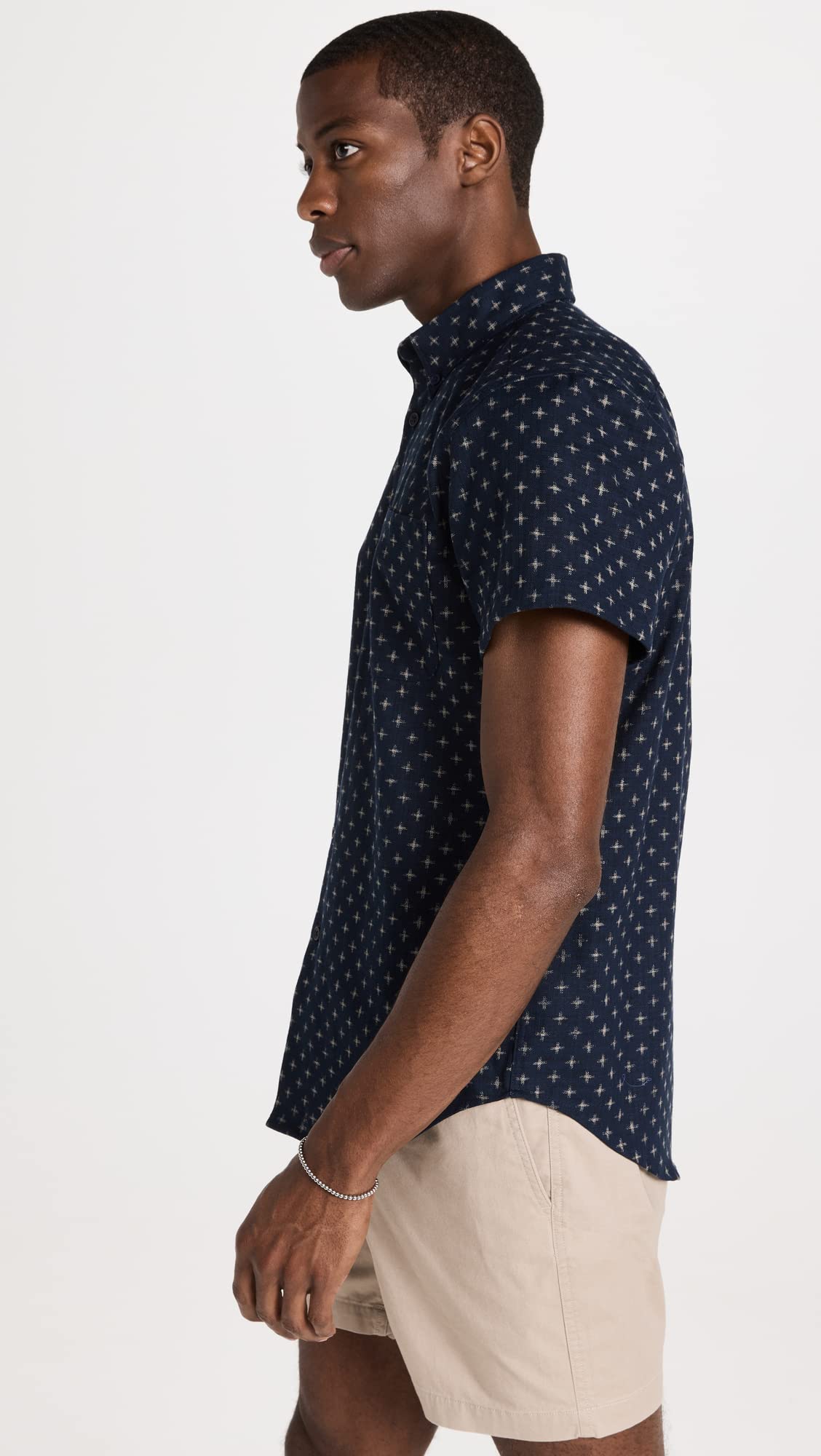 Naked & Famous Denim Men's Short Sleeve Easy Fit Button Down Shirt - Kimono Style for Casual Wear & Summer Outfits