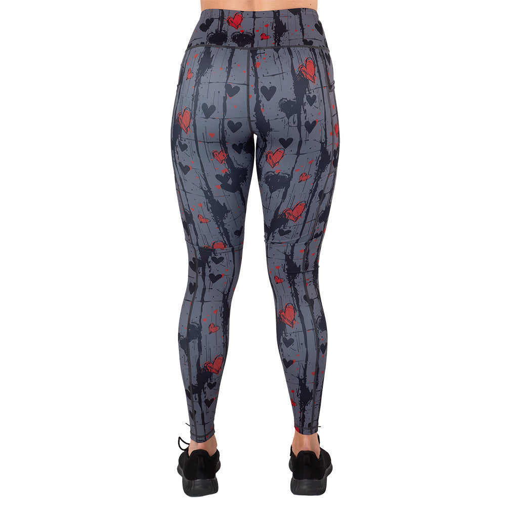 Cupid's Nightmare Halloween Leggings - Spooky Gothic Print Tights for Women - Perfect for Halloween Costumes, Cosplay, and Themed Parties