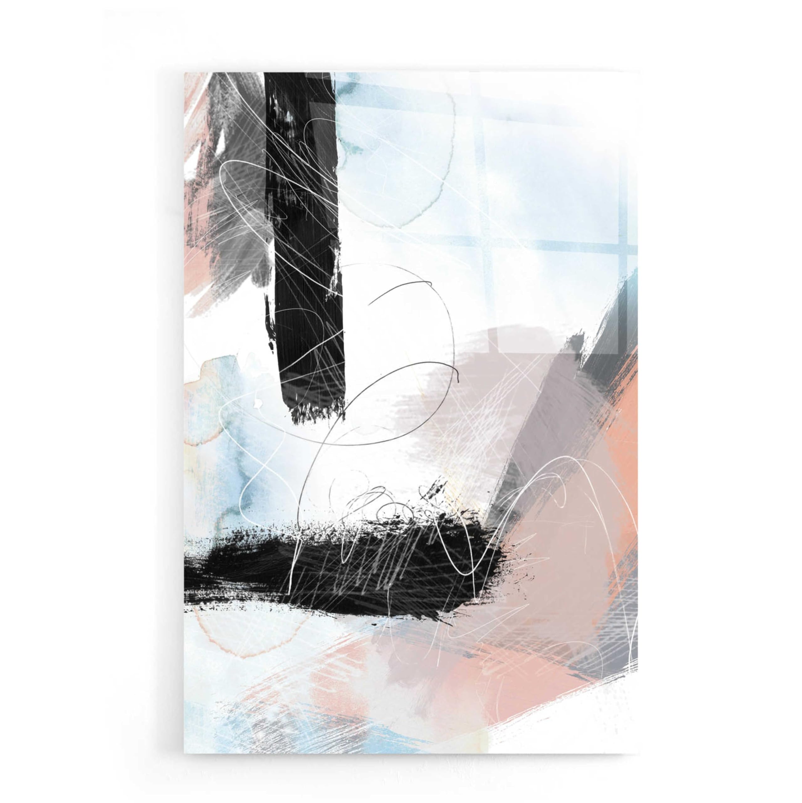 Abstract Blush No. 1 Acrylic Glass Wall Art by Louis Duncan-He - 16x24 Inches Modern Home Decor for Living Room, Bedroom & Office