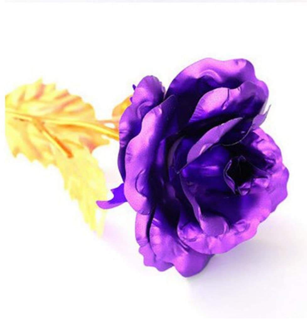 Artificial Foil Roses - Purple Fake Flowers for Home Decor, Wedding Centerpieces, Gifts for Women (Mother's Day, Birthday, Valentine's, Christmas) - Perfect for Table Decorations, Party Arrangements & Romantic Surprises