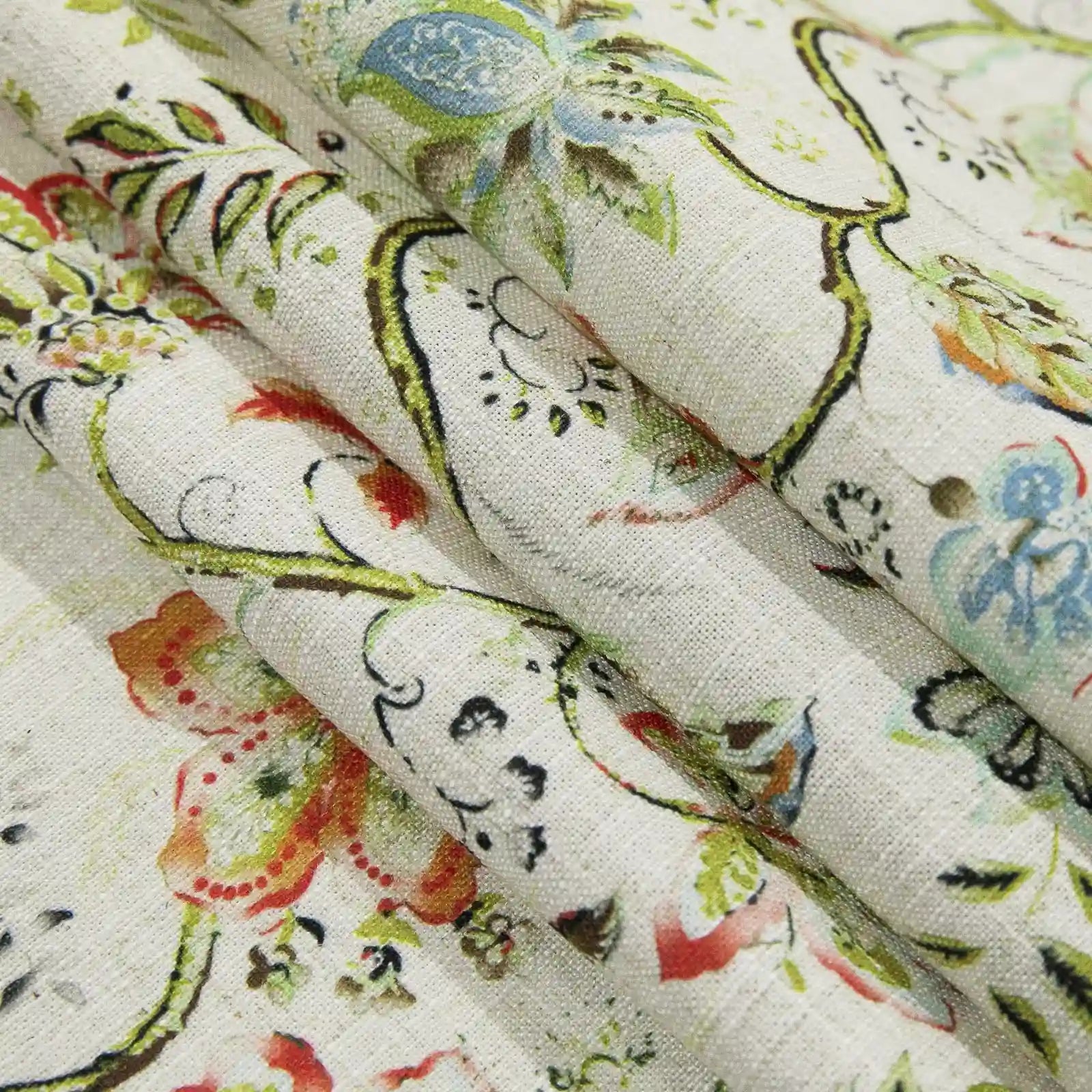 Bohemian Botanical Pleated Drapery Curtains - 52 Inch Width - Elegant Boho Home Decor for Living Room & Bedroom