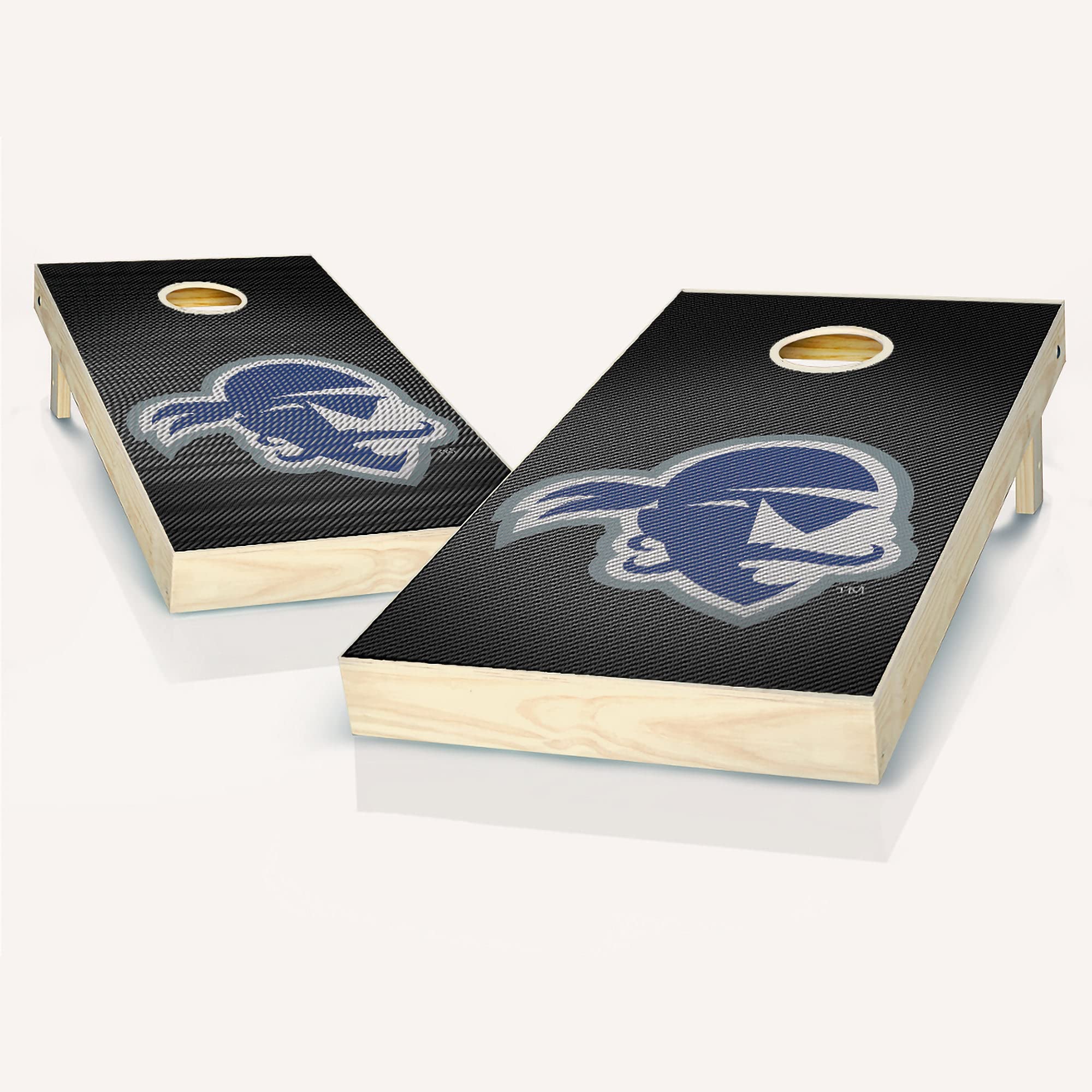 Skip's Garage Seton Hall Slanted Cornhole Board Set - Official Team Logo Design - Regulation Size Cornhole Game Set for Tailgating, Backyard Parties & Outdoor Fun