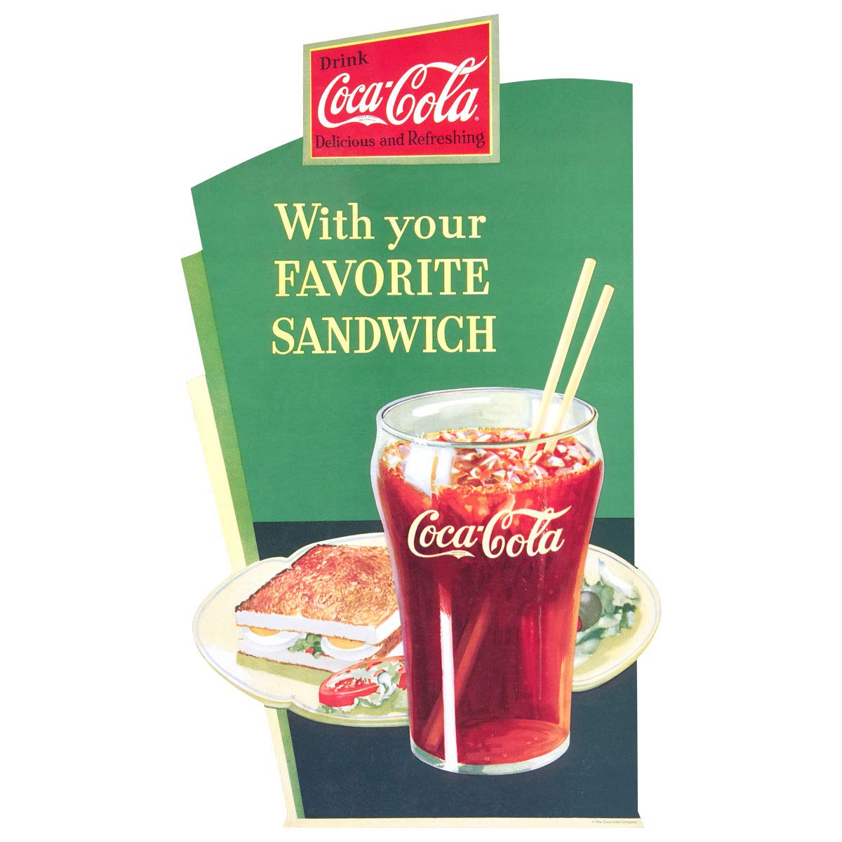 Vintage 1930s Coca-Cola Wall Decal - Retro Kitchen Decor for Sandwich Lovers | Perfect for Diner, Cafe & Home Kitchen Wall Art