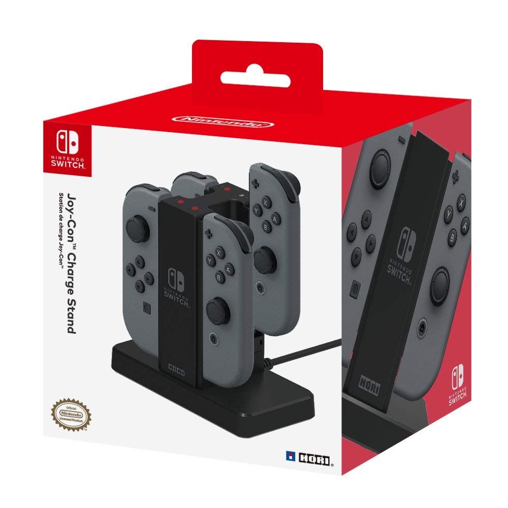 HORI Nintendo Switch Joy-Con Charging Dock - Officially Licensed by Nintendo - PowerA Joy-Con Comfort Grips for Enhanced Gaming - Black - Perfect for Multiplayer Gaming & Long Play Sessions