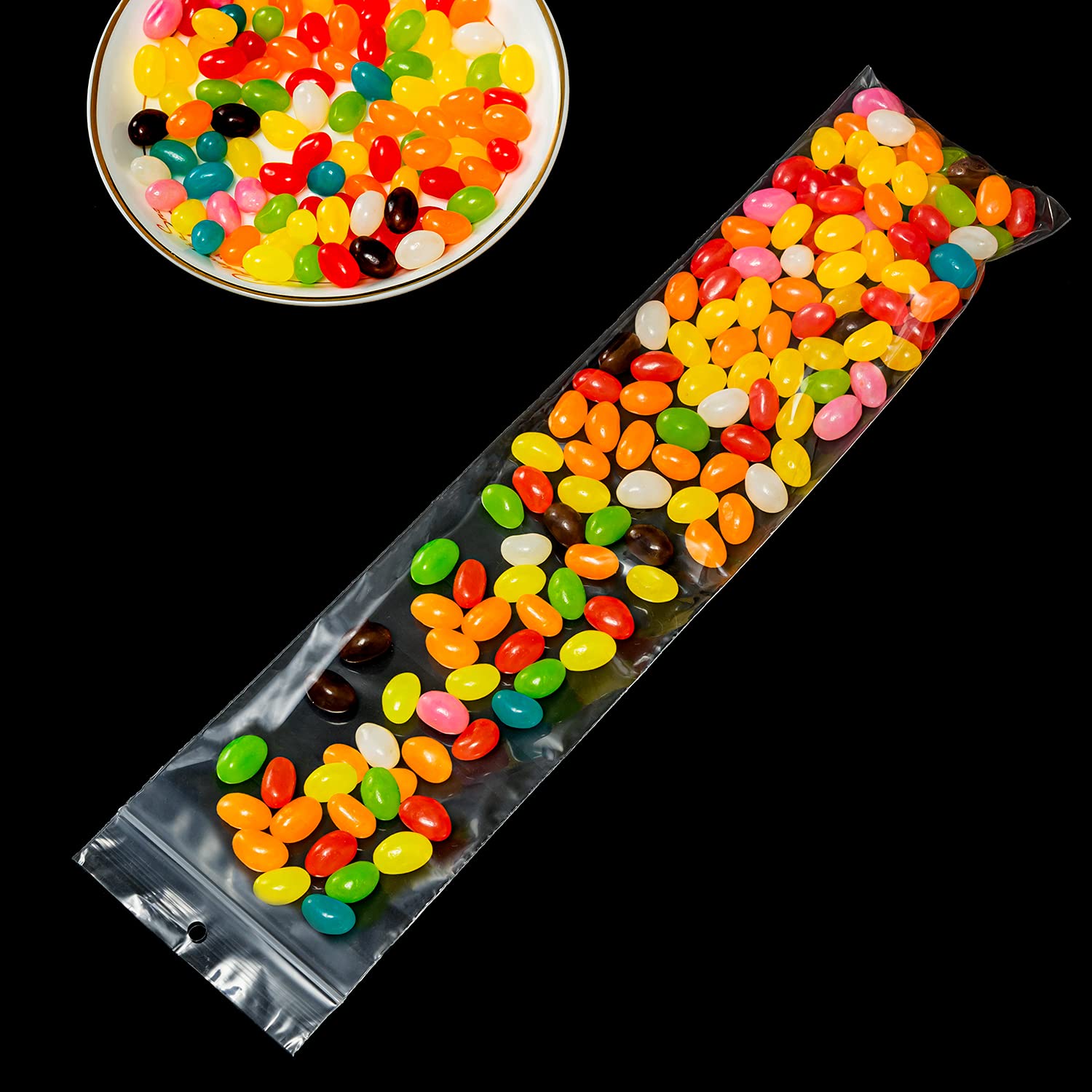 Piokio 100 Pack 3x12 Inch Clear Reclosable Zipper Plastic Bags with Hang Hole - 2 Mil Thick Jewelry Packaging Bags for Necklaces, Pendants, Incense & Small Items - Perfect for Retail Display, Shipping & Storage