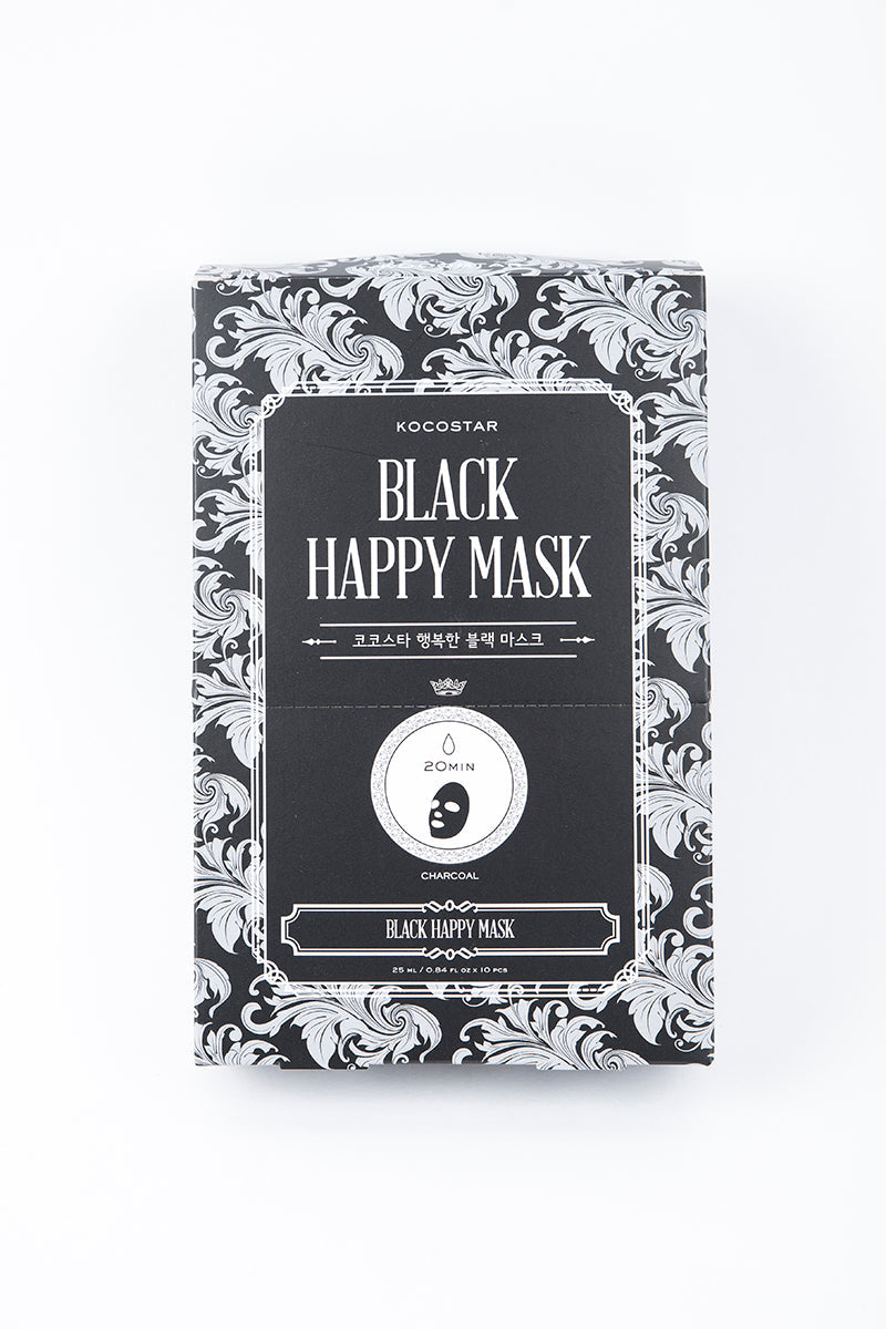 Kocostar Black Happy Facial Sheet Mask - Hydrating & Brightening for Glowing Skin | Perfect for Spa Night & Self-Care Routine