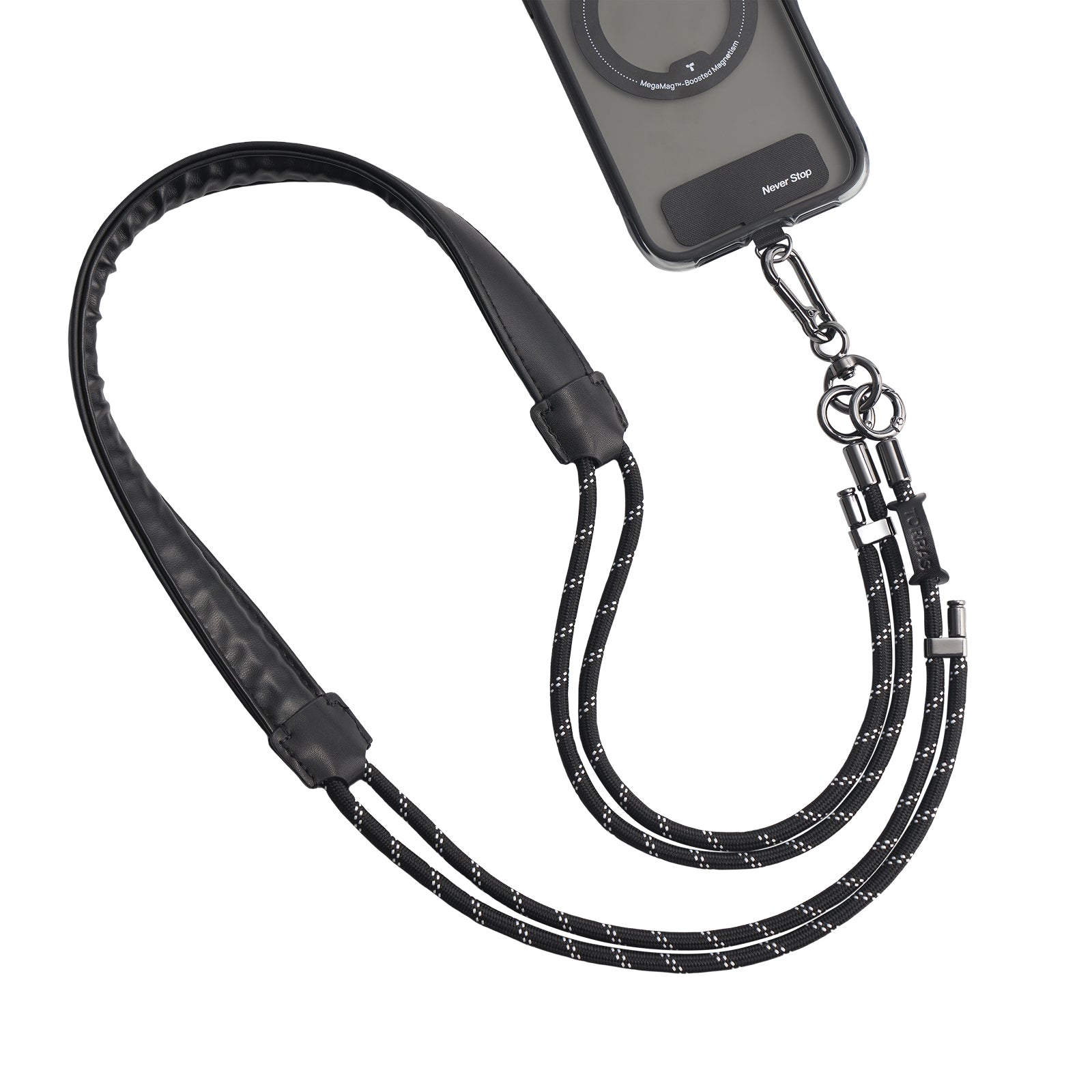 LoopGo Crossbody Leather Phone Lanyard - Adjustable Strap for iPhone, Samsung & Smartphones - Hands-Free Convenience for Travel, Shopping & Work