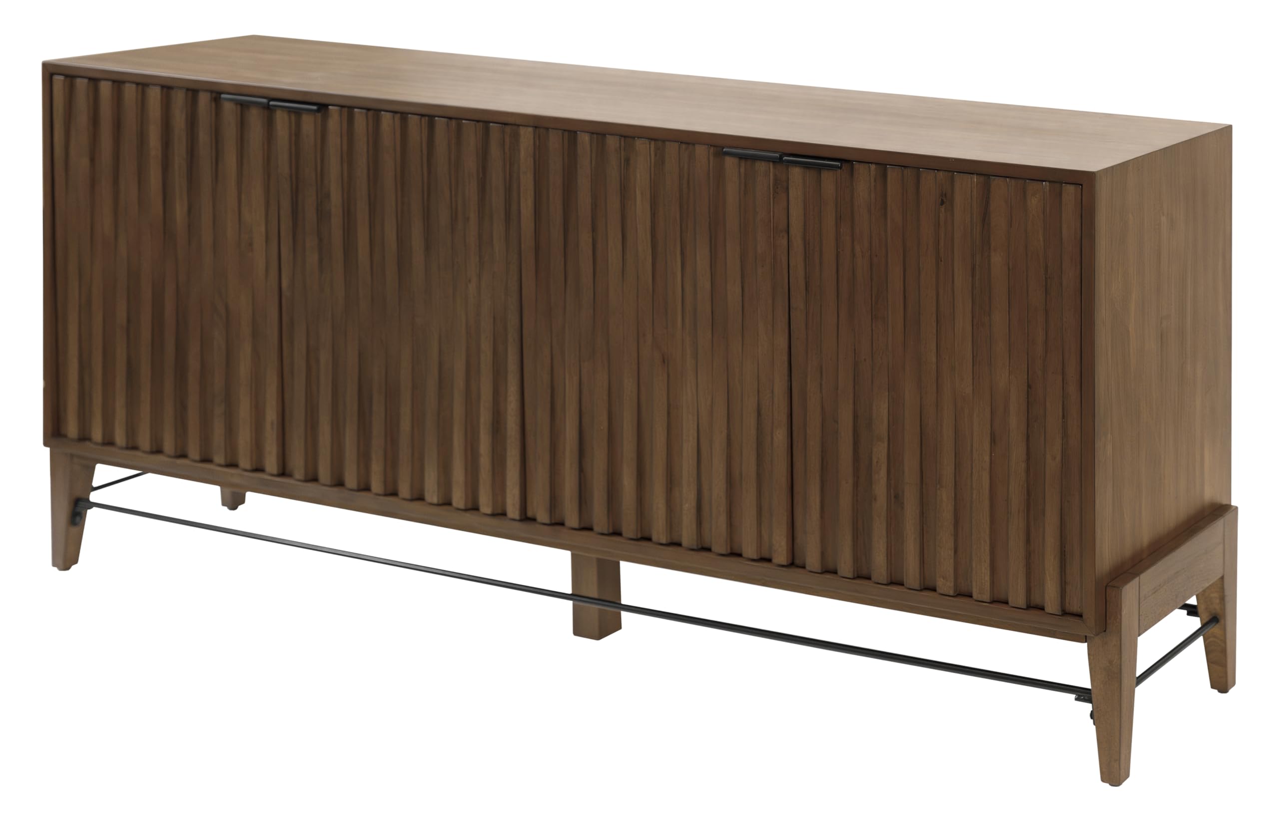 Mid-Century Modern Wooden Console Table with Storage - Brown Accent Credenza for Living Room, Office & Entryway - Stylish & Functional Home Decor