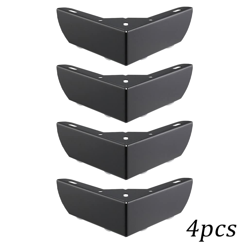 4PCS Heavy Duty Metal Furniture Legs - Black Triangle Sofa & Cabinet Feet, DIY Furniture Hardware with High Load Bearing Capacity - Perfect for Living Room, Bedroom & Office Furniture Upgrade