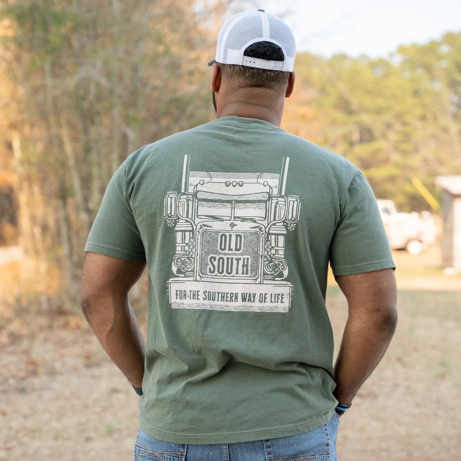 Old South Apparel 18 Wheeler Trucker Short Sleeve T-Shirt for Men - Comfortable Cotton Tee for Road Trips, Truck Driving & Casual Wear
