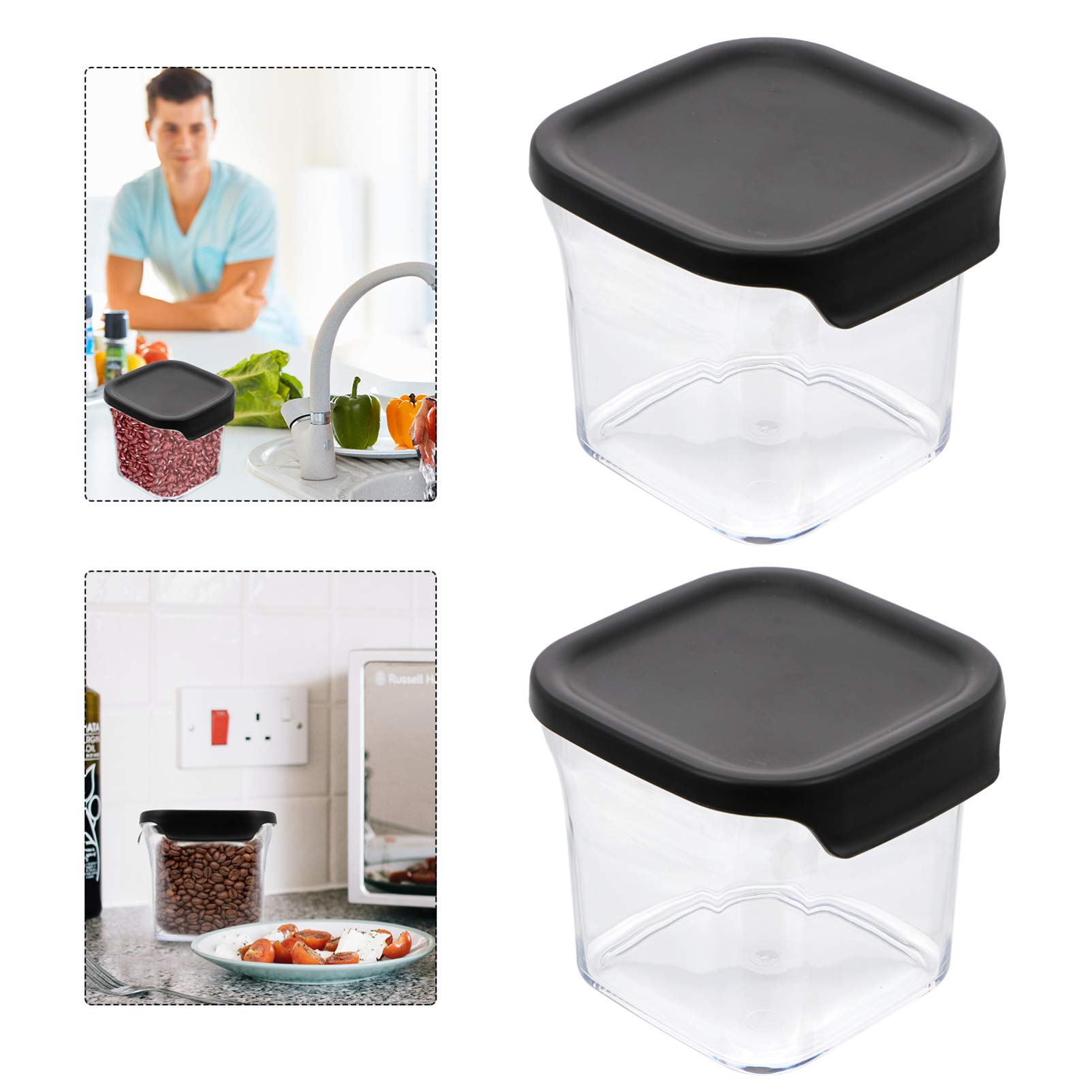 2-Pack Airtight Food Storage Containers with Lids - BPA-Free Kitchen & Pantry Organization Jars for Dry Food, Spices, Coffee, Tea - Ideal for Home, Office & Meal Prep