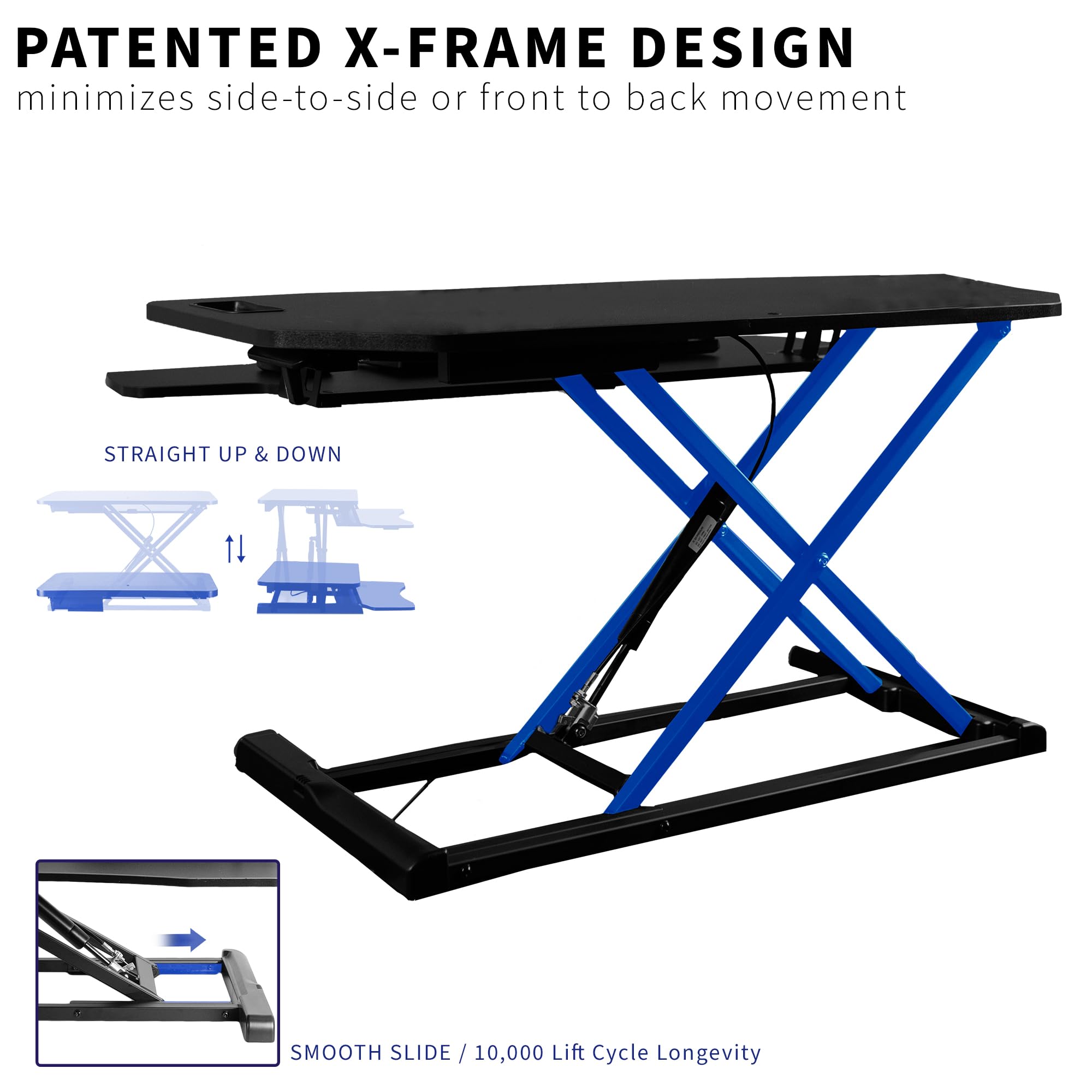 VIVO K Series 38 Inch Extra Wide Corner Standing Desk Converter - Height Adjustable Sit to Stand Workstation with Dual Monitor & Laptop Mount, Wide Keyboard Tray - Black (DESK-V000KL) | Perfect for Home Office, Gaming Setup & Ergonomic Workspace