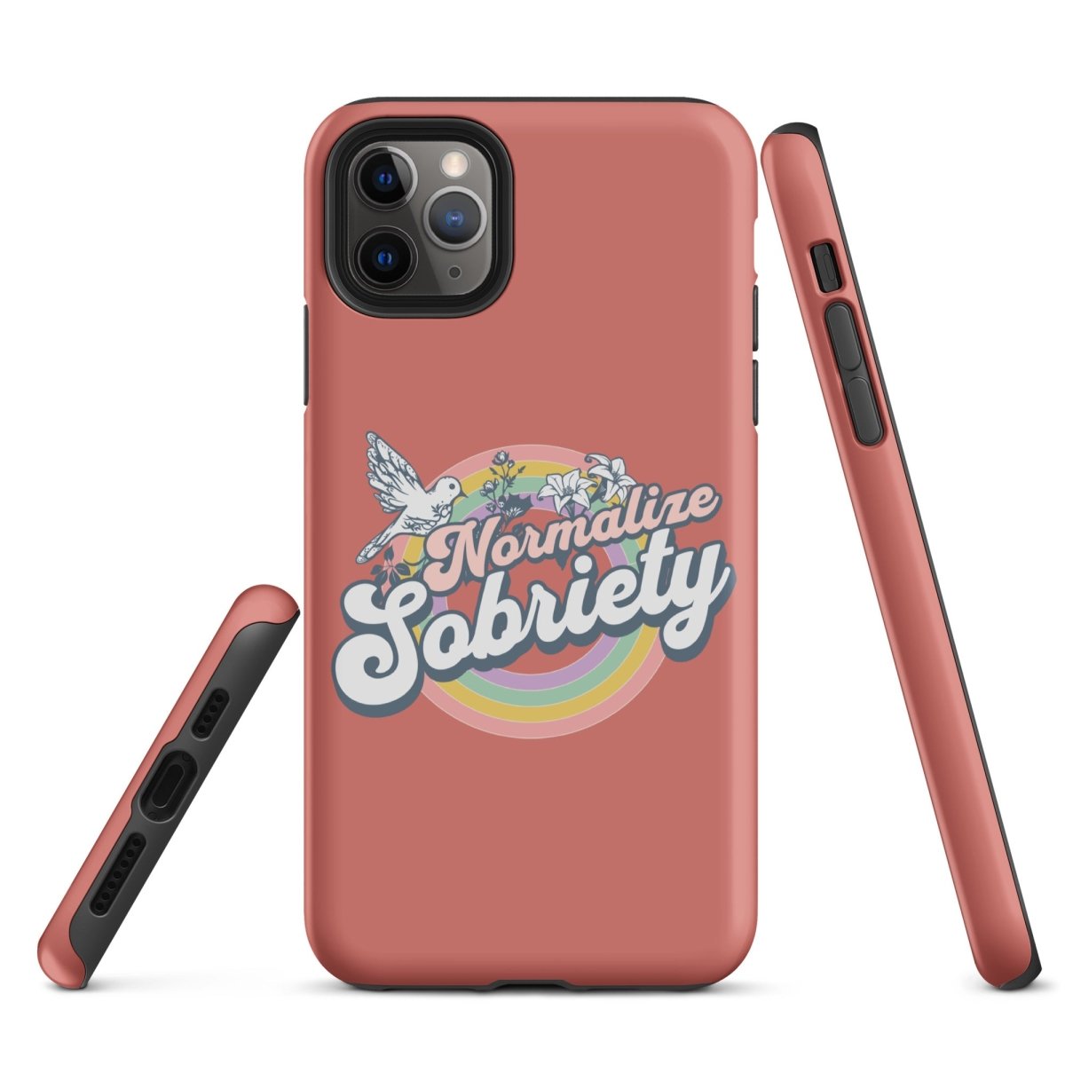 Normalize Sobriety iPhone Case - Trendy Protective Phone Cover for iPhone 13/14/15 Pro Max - Perfect for Sober Living, Recovery Support & Addiction Awareness