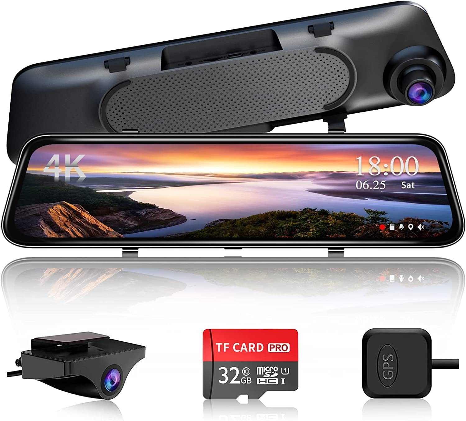 VVCAR Mirror Dash Cam 4K UHD 12