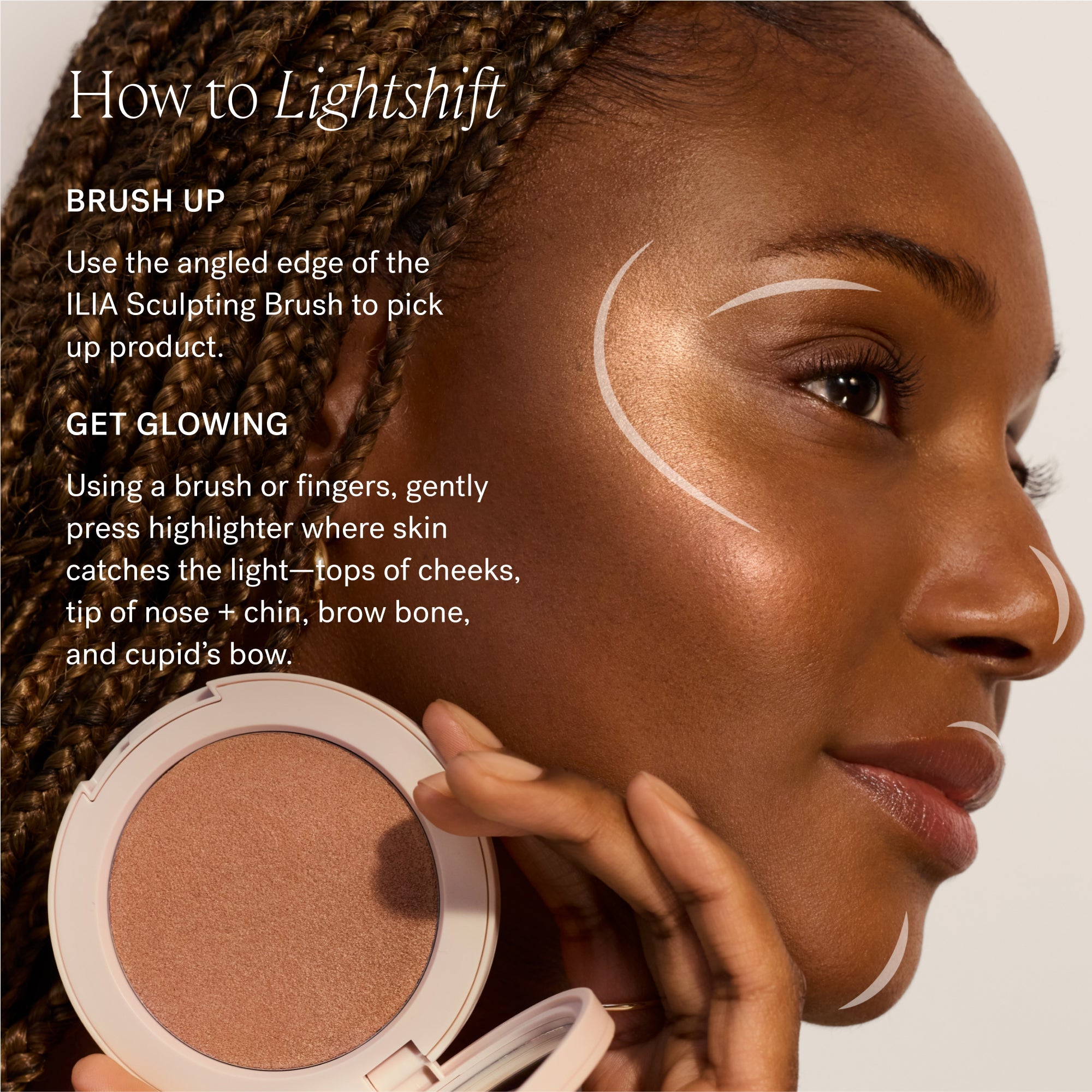 Lightshift Cream Highlighter - Natural Glow Makeup for Face & Body | Vegan, Cruelty-Free Highlighter Stick for Cheekbones, Nose Bridge & Collarbone | Perfect for Daytime Glow & Nighttime Makeup Looks