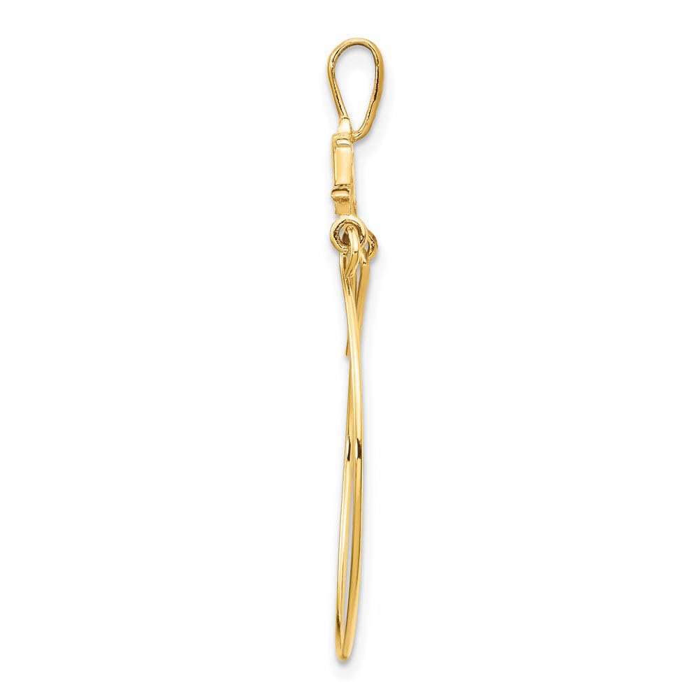 14K Yellow Gold Dolphin Charm Pendant Necklace - Elegant Black Bow Design for Women - Perfect for Gifts, Beach Parties & Everyday Wear