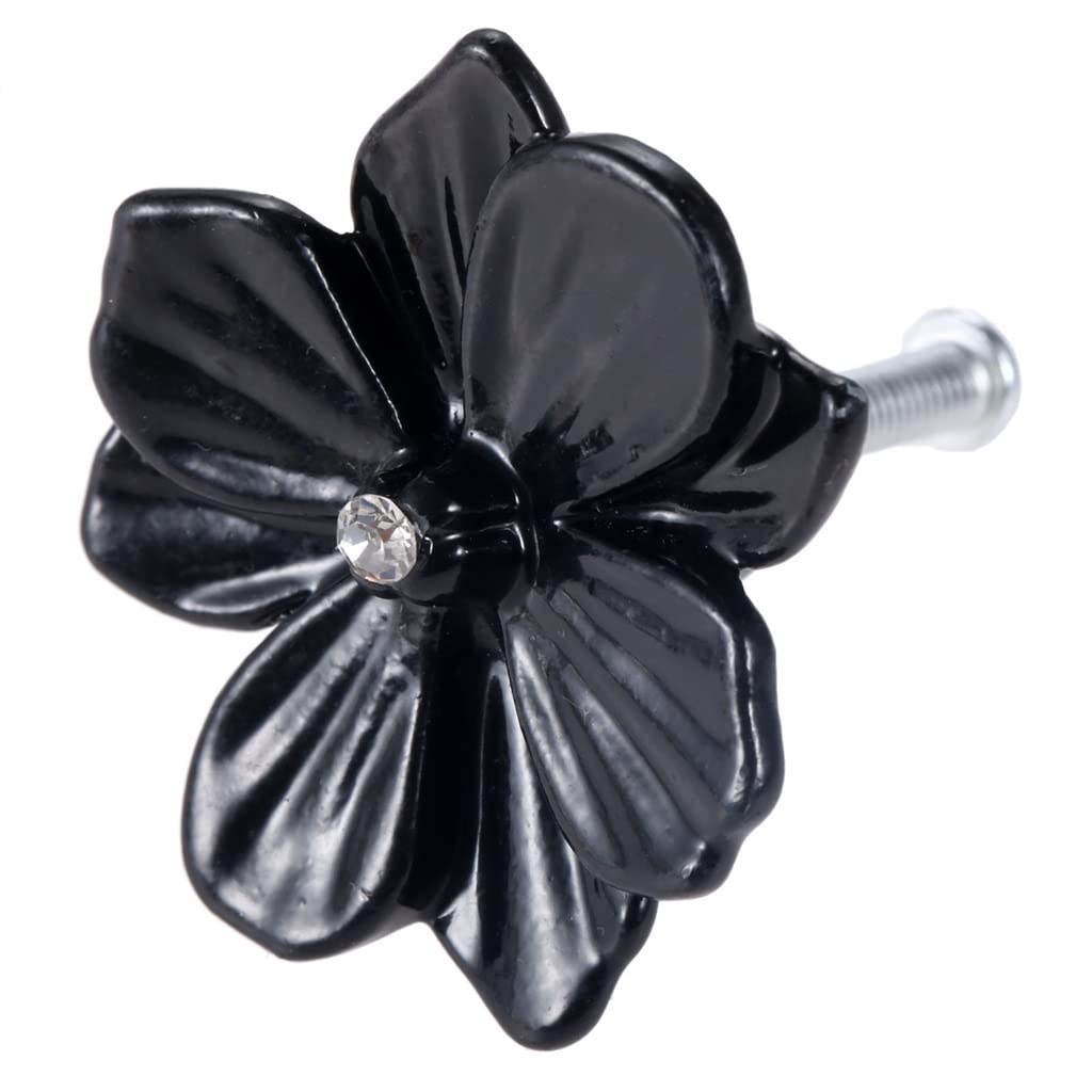 Stainless Steel Flower Cabinet Handles - 41x22mm Vintage Drawer Pulls for Kitchen, Wardrobe & Furniture (Set of 10) - Elegant Hardware for Dressers, Closets & Cabinetry - Easy DIY Installation