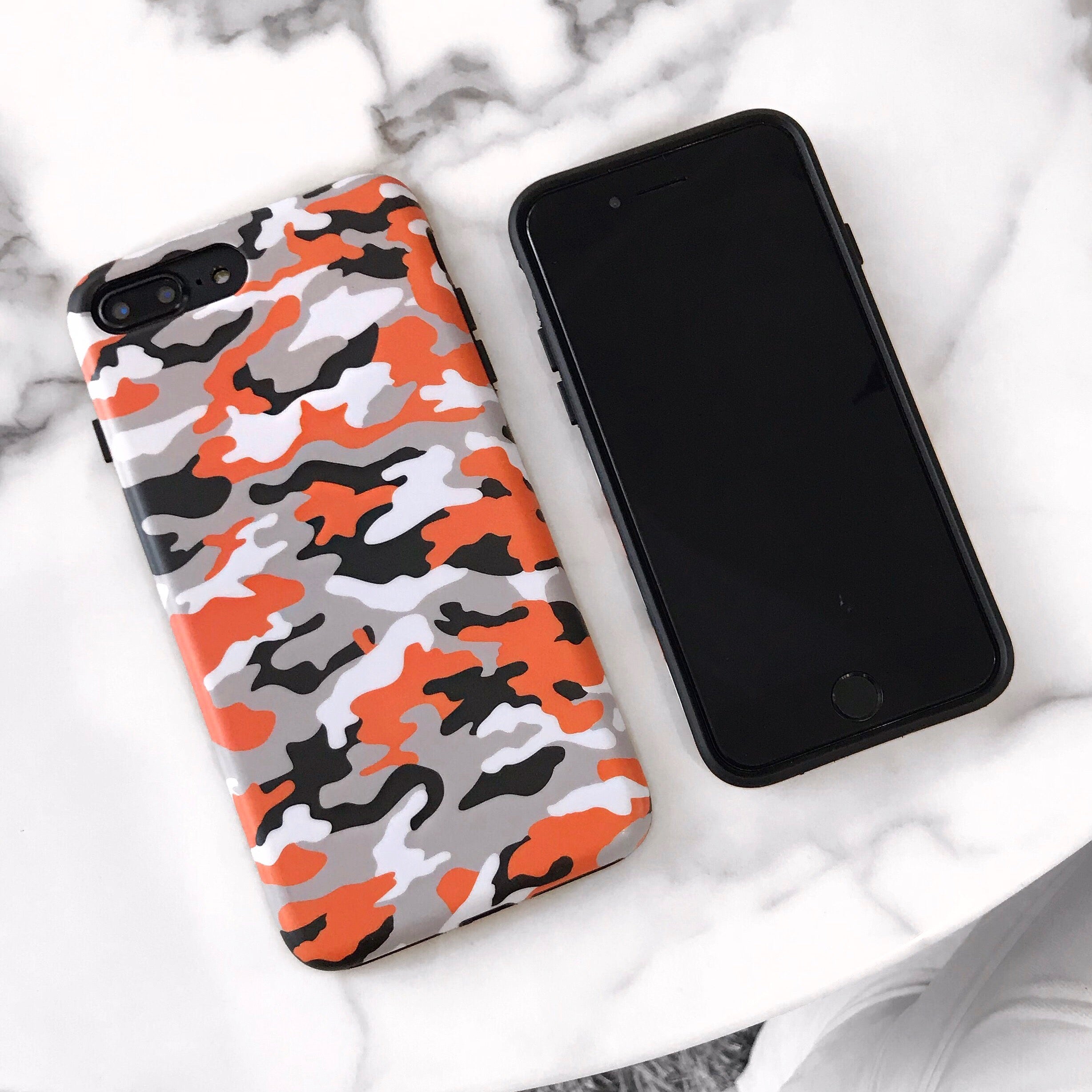 Orange Camo iPhone Case - Durable & Stylish Protective Cover for iPhone [Model] - Perfect for Outdoor Adventures, Hunting, and Military Enthusiasts