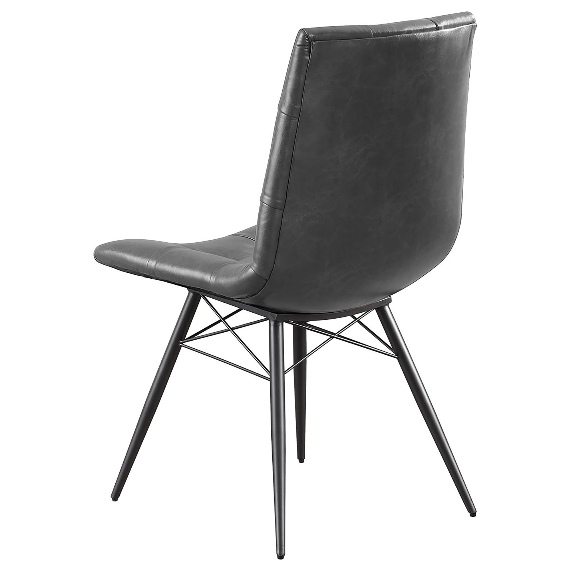 Charcoal & Gunmetal Tufted Back Dining Chairs Set of 4 - Modern Upholstered Kitchen Chairs for Dining Room, Kitchen Island & Breakfast Nook