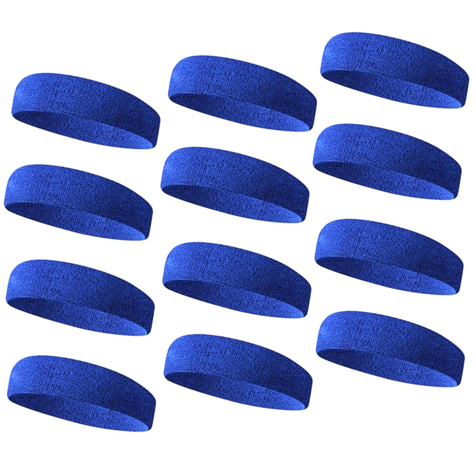 TopTie 12 Pack Sweat Headbands for Women & Men - Moisture Wicking Sports Headbands, Breathable Terry Cloth Workout Headbands for Running, Yoga, Gym, Tennis & Fitness