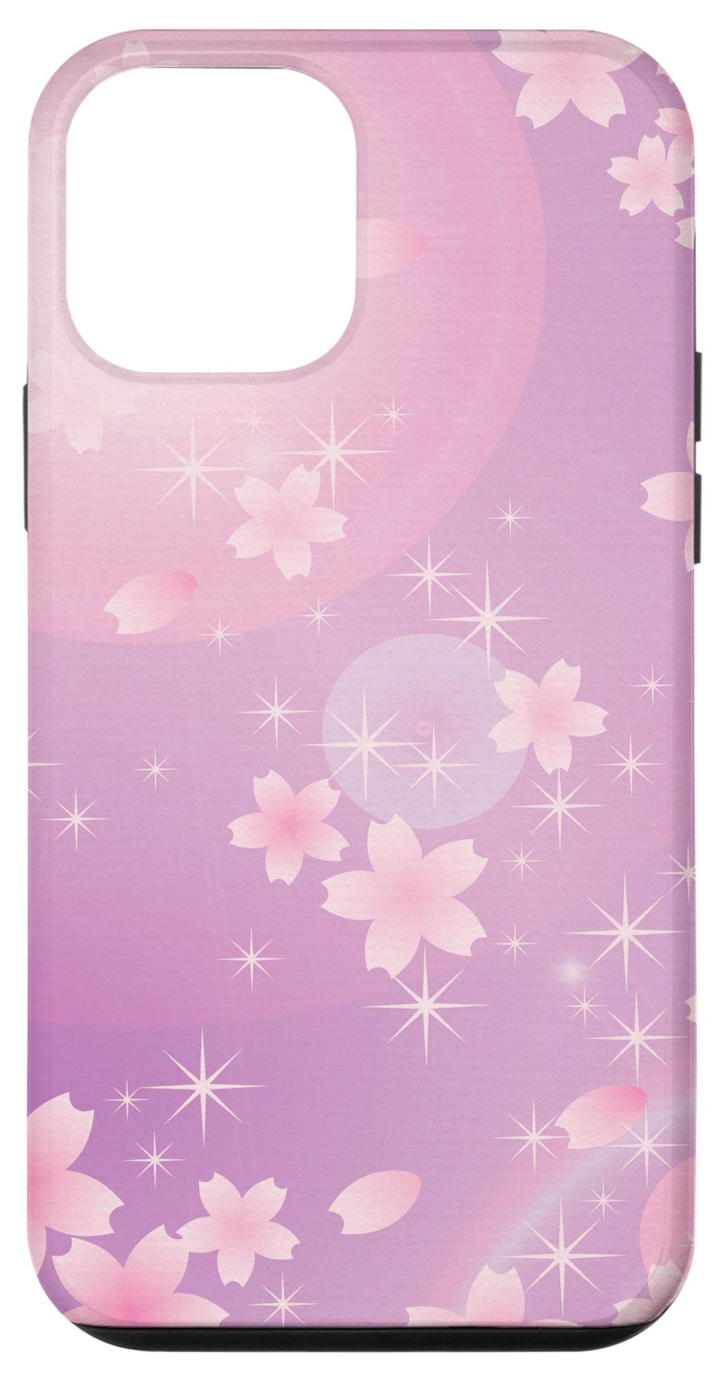 iPhone 12 Mini Cute Floral Case with Bubbles & Stars Design - Pink & Purple Soft Silicone Phone Cover for Women Girls, Perfect for Daily Use & Gift Giving
