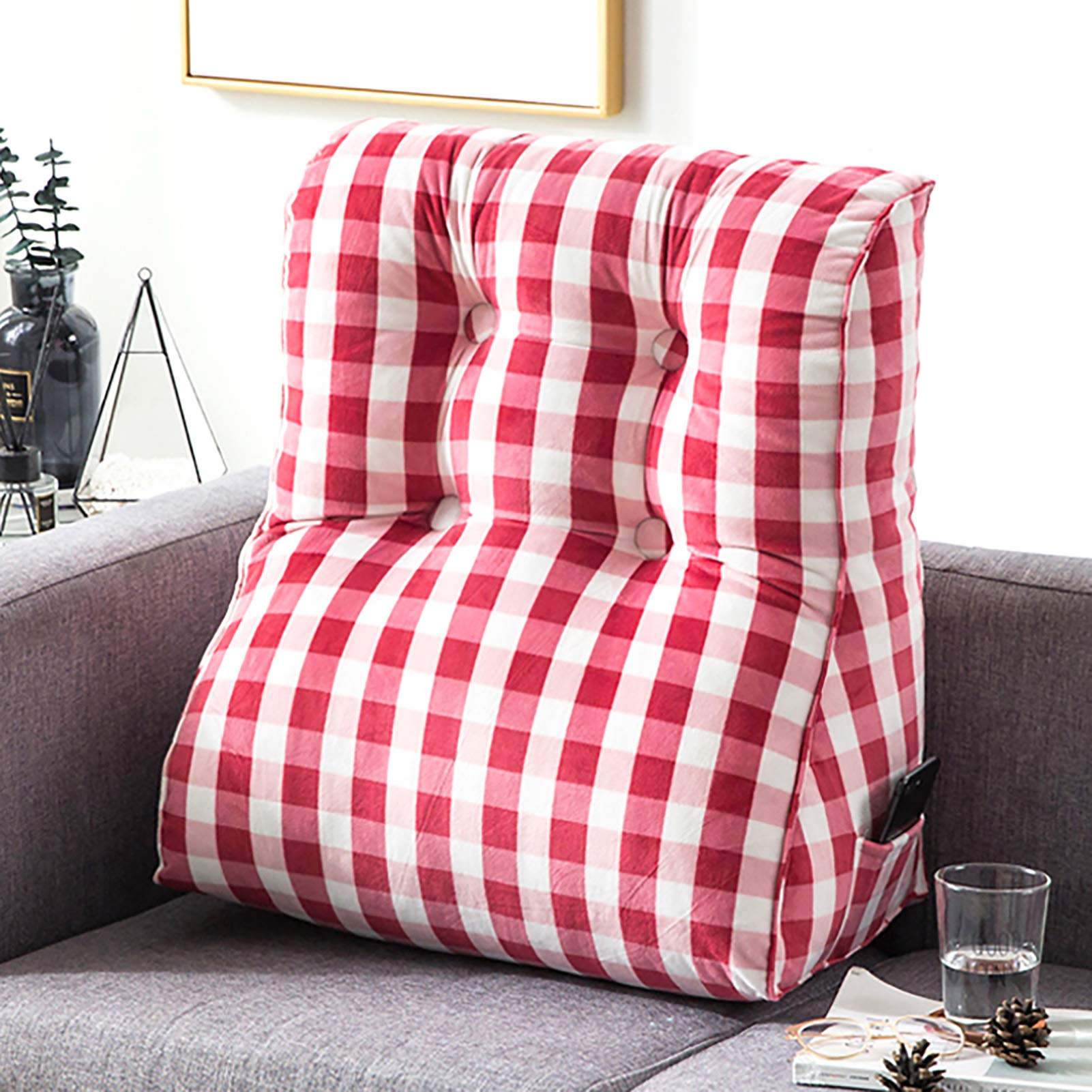 Multifunctional Reading Pillow - Soft Triangular Back Cushion with Removable Pearl Cotton Cover for Bed & Sofa Support | Perfect for Reading, Watching TV, and Relaxing at Home
