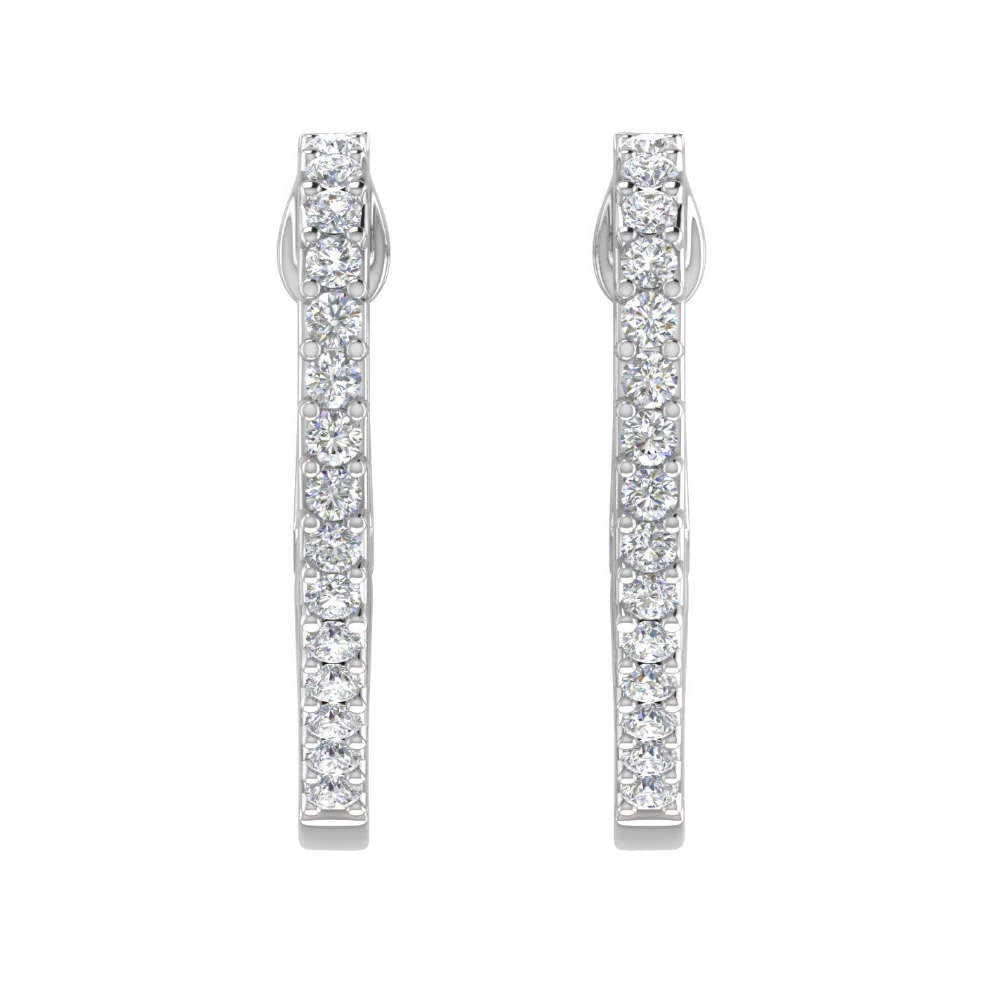 0.15 Carat IGI Certified Heart Shaped Diamond Hoop Earrings in 10K Gold - Perfect for Valentine's Day, Anniversary Gifts & Romantic Occasions