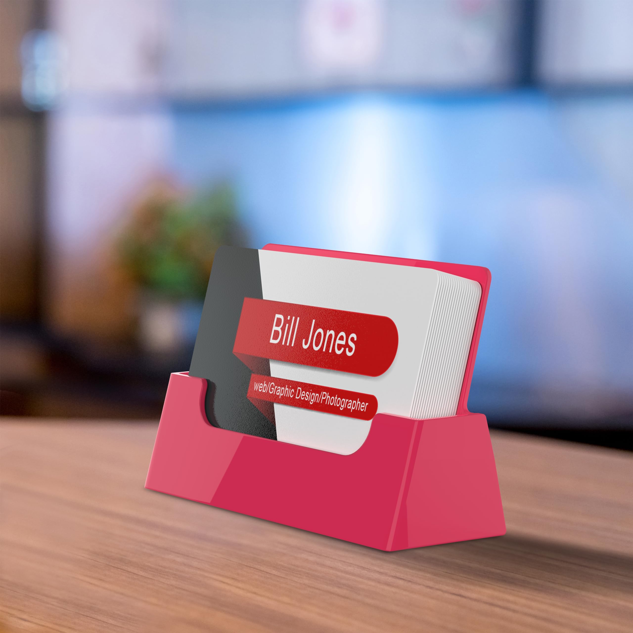 10 Pack Acrylic Business Card Holders - Counter Display Stand for 3.5