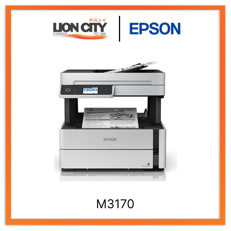 EcoTank Monochrome M3170 All-in-One Duplex Wi-Fi Ink Tank Printer - Wireless Home & Office Printing, High-Yield Ink Savings, Scan Copy Fax - Perfect for Small Businesses & Remote Work (Pre-Order)