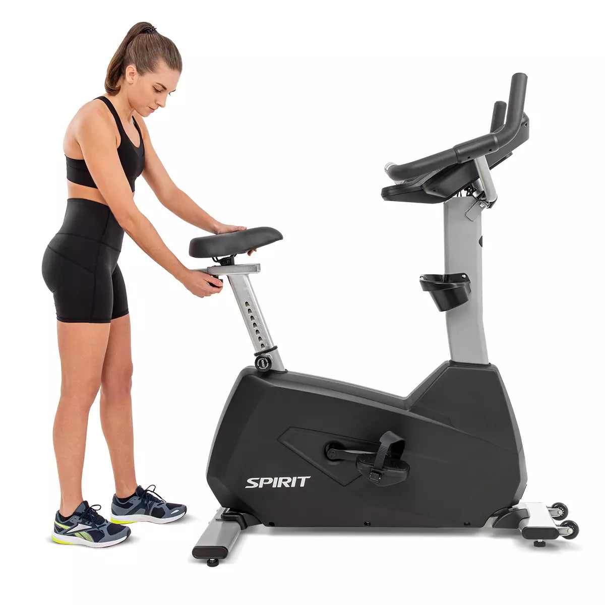 Spirit Fitness CU800 Commercial Upright Exercise Bike for Home & Gym - Heavy Duty Cardio Workout Equipment for Weight Loss & Fitness Training