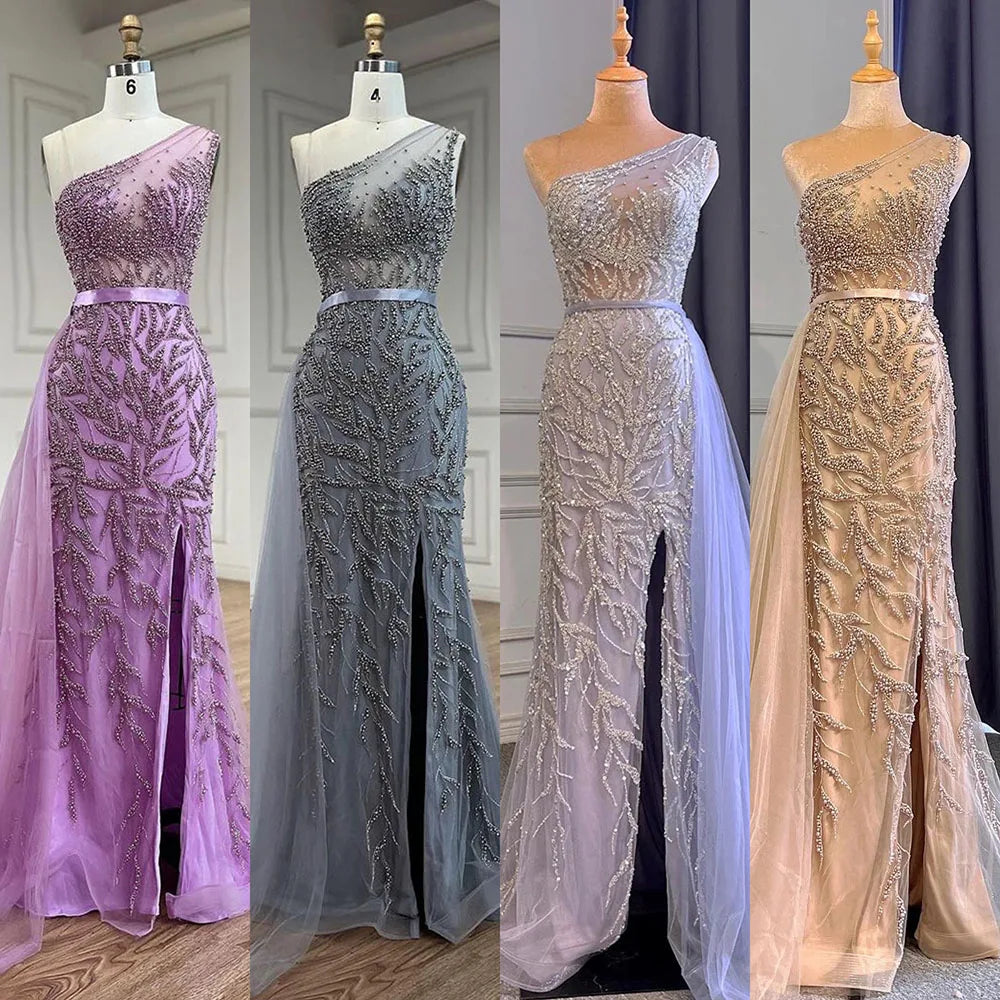 Serene Hill Pink High Split Mermaid Elegant Evening Dresses - Luxury Beaded Prom Gowns for Women 2025 | Perfect for Formal Parties, Weddings & Red Carpet Events LA71582