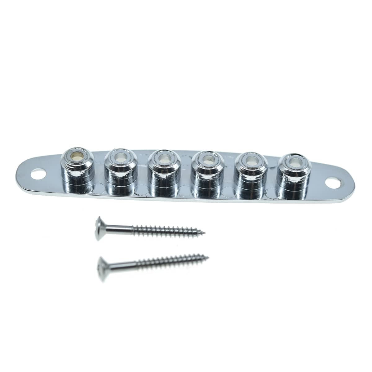 Dopro Chrome Electric Guitar Bridge String Thru Body Ferrule Plate - Guitar String Ferrules & Bushing Plate for Enhanced Sustain & Tuning Stability - Perfect for DIY Guitar Repair & Upgrades