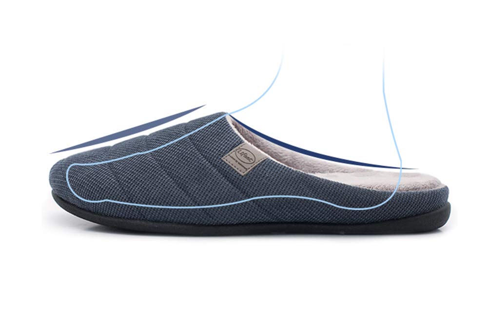 Happy Lily Men's Slip-On Slippers - Anti-Slip Memory Foam House Shoes with Arch Support - Comfortable Indoor/Outdoor Mule Sandals for Winter, Lounge & Home Use