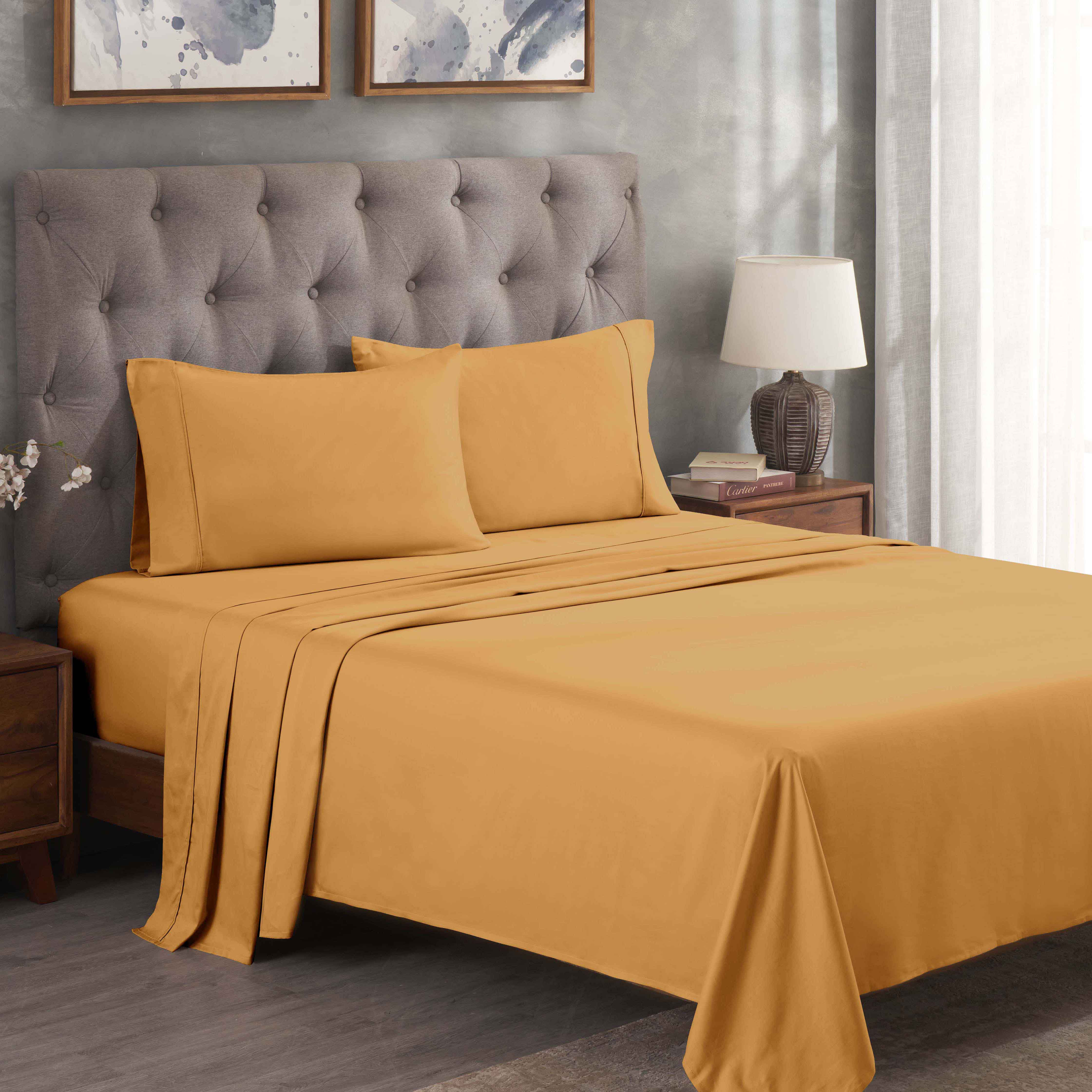Premium 300 Thread Count Egyptian Cotton Bed Sheet Set - Soft, Breathable & Durable for Ultimate Comfort - Perfect for Luxury Bedrooms & Hotels