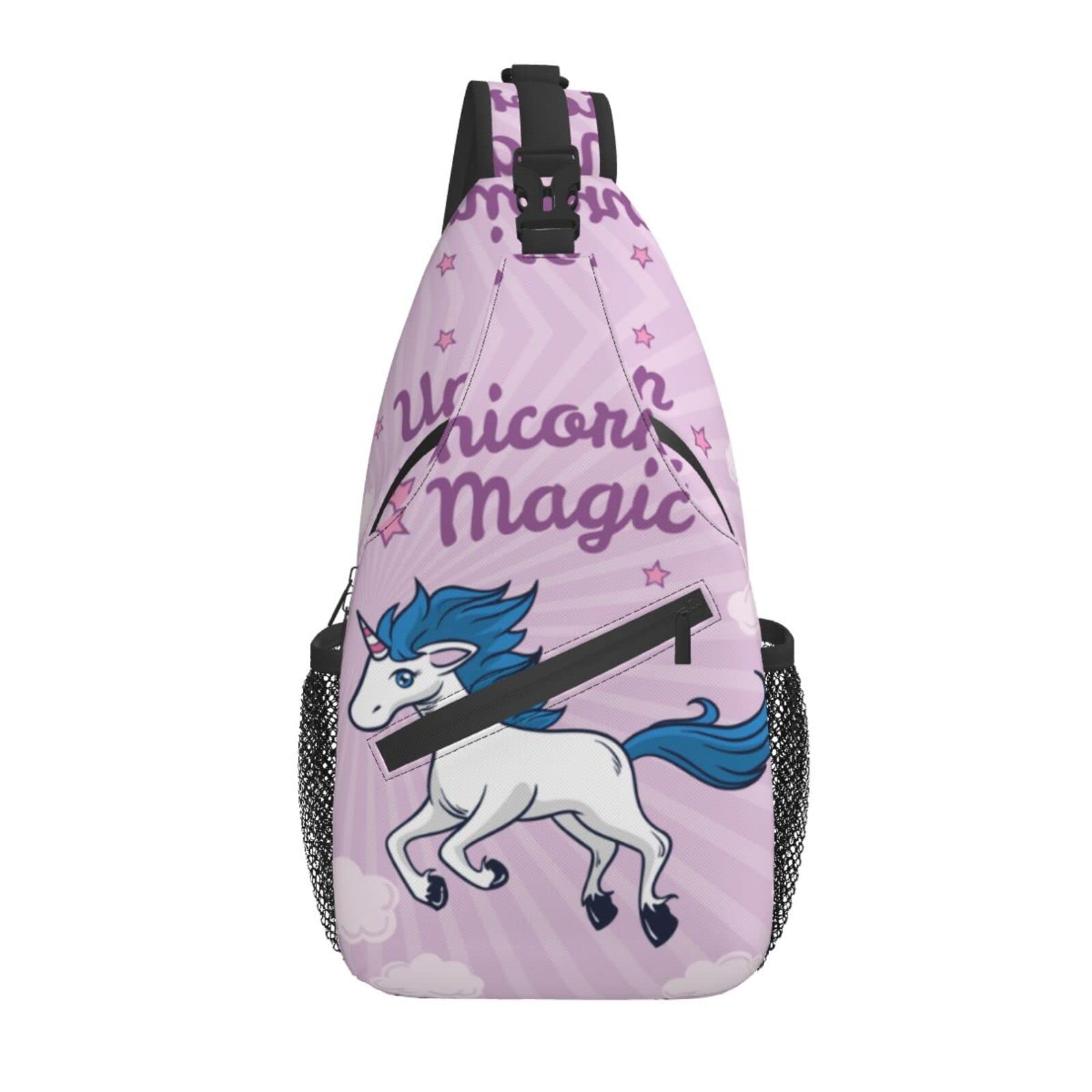 Unicorn Magic Sling Bag - Crossbody Backpack for Women & Men - Lightweight Shoulder Bag for Hiking, Travel & Cycling - Small Daypack with Single Strap - Perfect for Outdoor Adventures & Casual Use