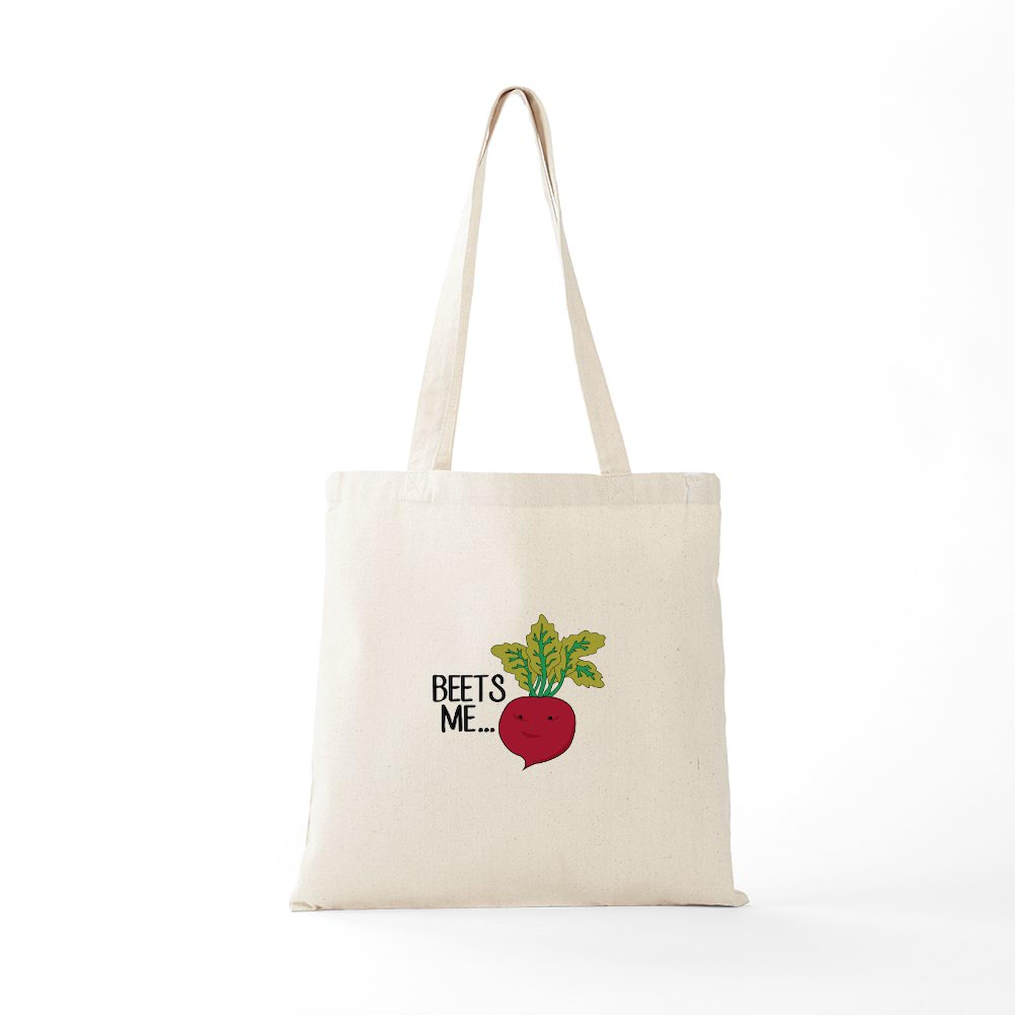 Beets Me... Natural Canvas Tote Bag - Eco-Friendly Reusable Grocery Shopping Bag for Farmers Market, Beach & Daily Use | CafePress