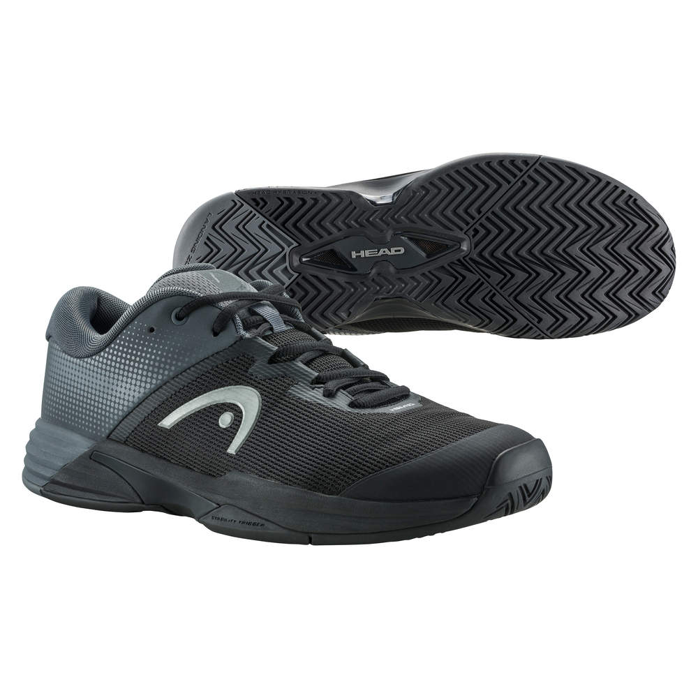 Head Revolt EVO 2.0 Men's Tennis Shoes - Black/Grey | Lightweight Performance Court Shoes for Competitive Play & Training
