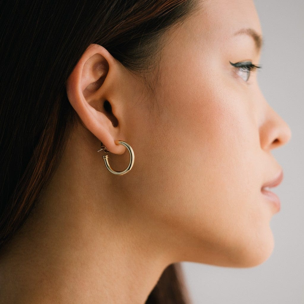 Constance Hoop Earrings - 14K Gold Plated Sterling Silver Huggie Hoops for Women | Perfect for Everyday Wear, Date Nights & Special Occasions