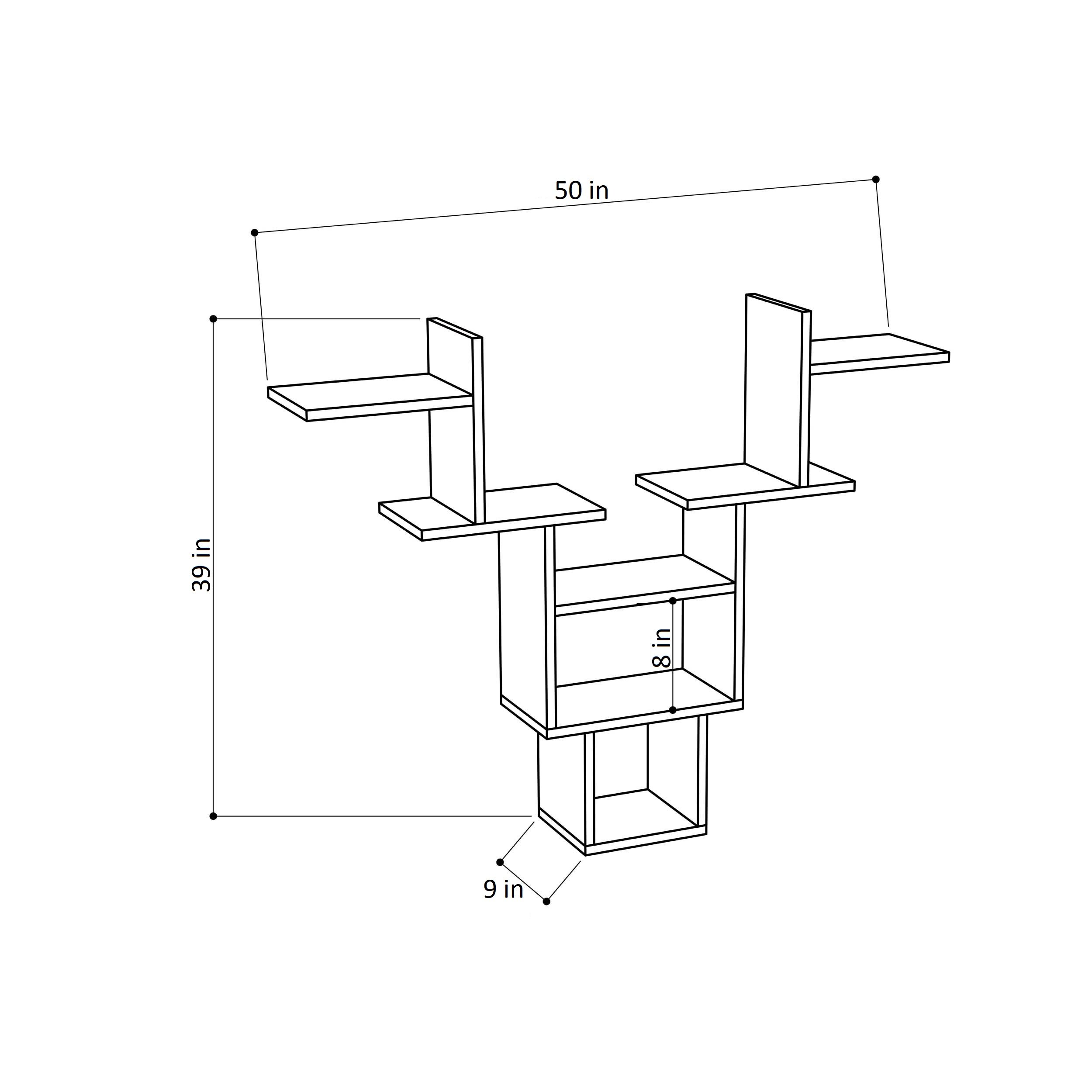 Modern Anthracite Floating Wall Shelf 38.98