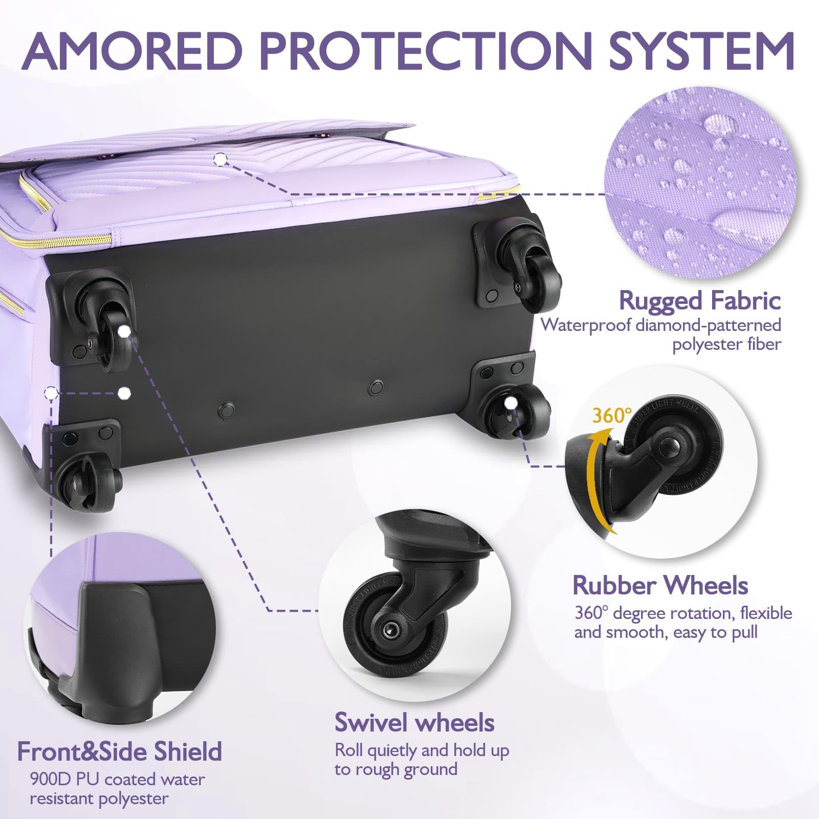 17.3 Inch Rolling Laptop Briefcase for Women - 4 Spinner Wheels & Telescopic Handle - TSA Friendly Work Computer Bag - Teacher Rolling Bag - Purple | Perfect for Business Travel, Office Commute & School Use