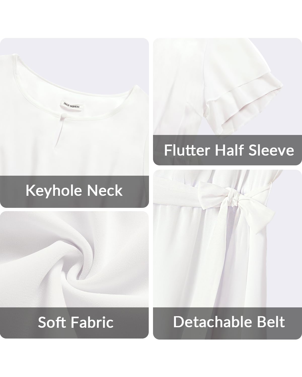 Plus Size Cocktail Dress for Women - Elegant Chiffon Semi Formal Wedding Guest Dress with Keyhole Neck & Knee Length | Perfect for Parties, Bridal Showers, and Evening Events