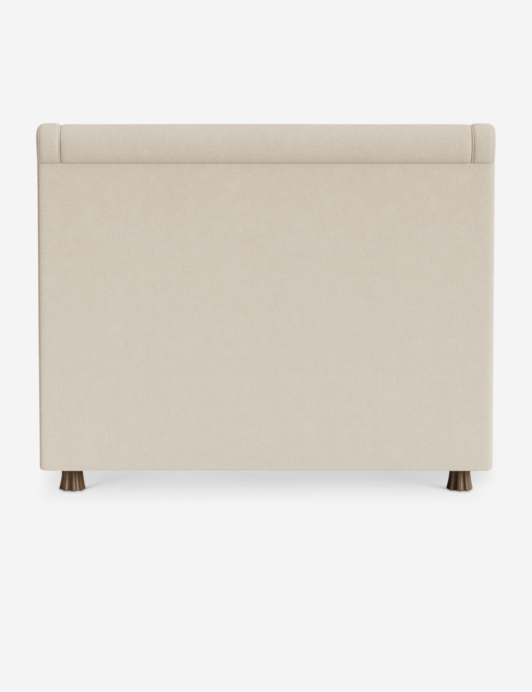 Domme Platform Bed by DISC Interiors - Modern Minimalist Wooden Bed Frame with Upholstered Headboard | Perfect for Contemporary Bedroom, Guest Room or Studio Apartment