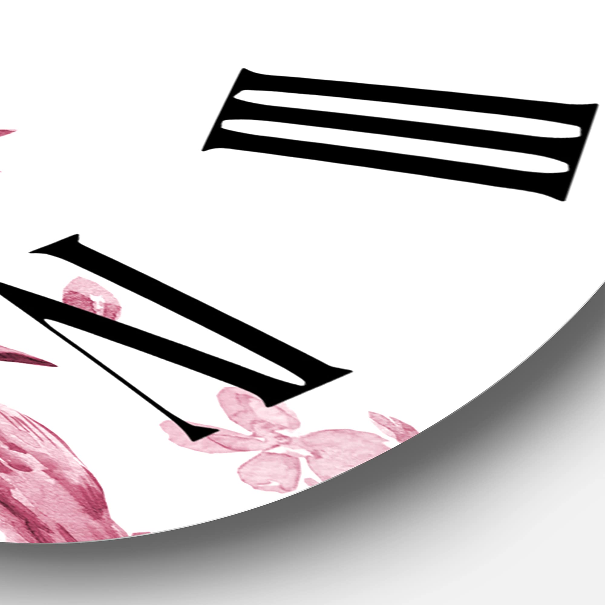 DesignQ Traditional Wall Clock - Beautiful Pink Birds & Animals Decor, Large Silent Non-Ticking Clock for Living Room, Bedroom, Office | Perfect Home Décor Gift Idea