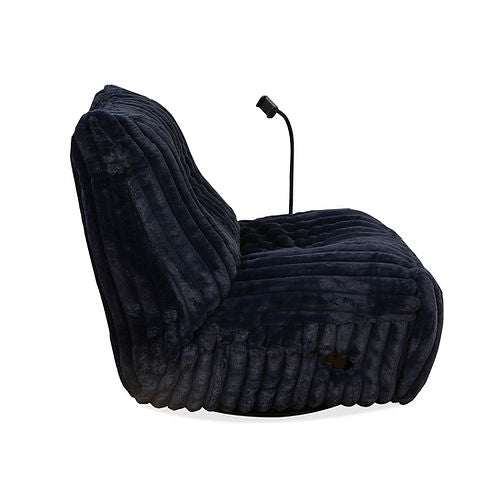 Blue Swivel Glider Recliner Chair with Cell Phone Holder - Comfortable Modern Rocking Recliner for Living Room, Nursery & Office - Perfect for Relaxing, Nursing & Watching TV