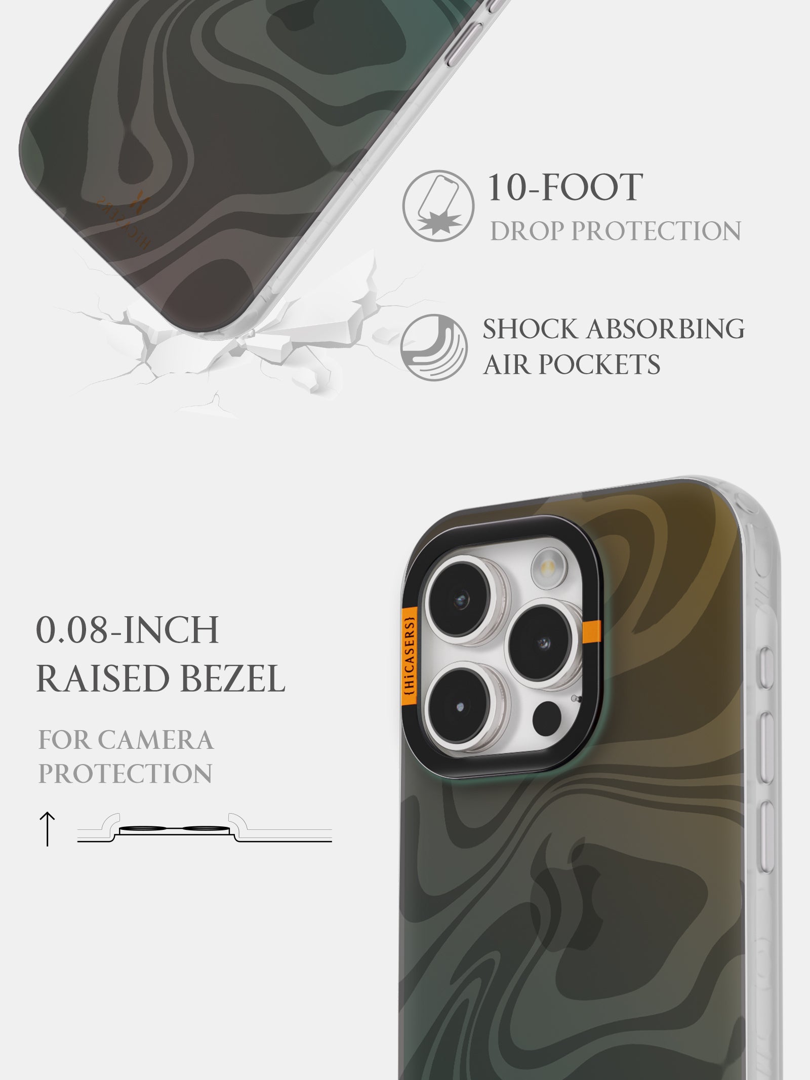 Iridescent Grey Phone Case for iPhone - Shatterproof & Stylish Protection for Everyday Use, Outdoor Adventures, and Travel