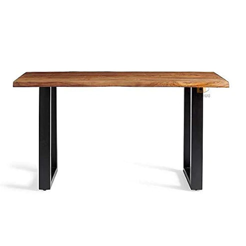 Gfine Solid Sheesham Wood & Iron Console Table - 86x38x76cm - Entryway Hallway Furniture for Home Decor